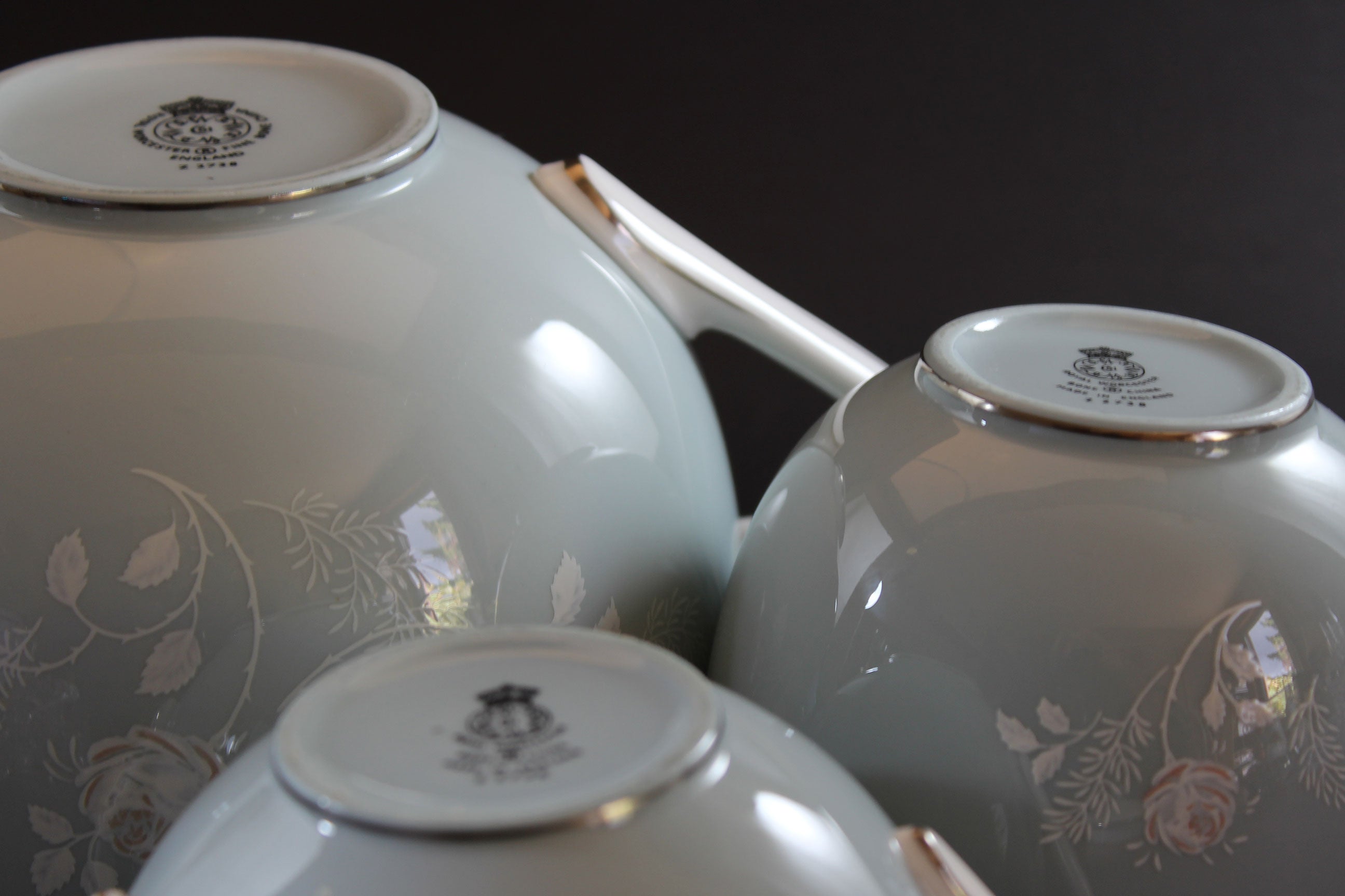Royal Worcester, Bridal Rose, Teapot, Cream and Sugar Set