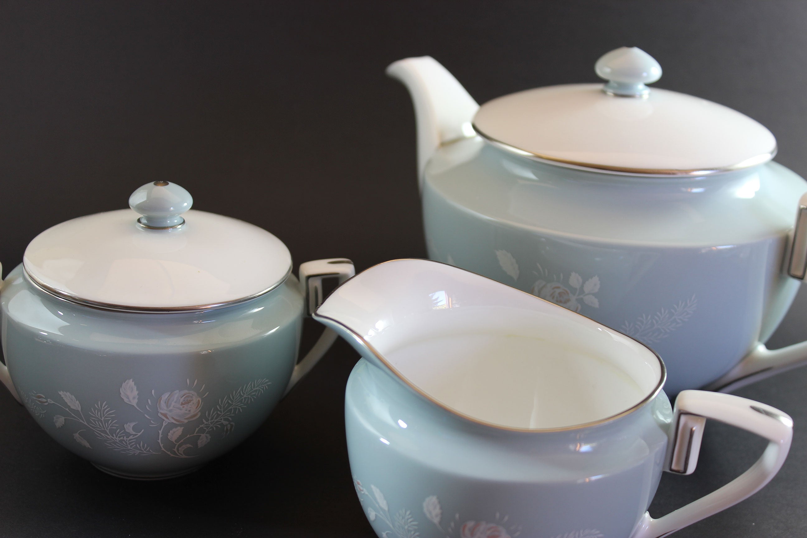 Royal Worcester, Bridal Rose, Teapot, Cream and Sugar Set