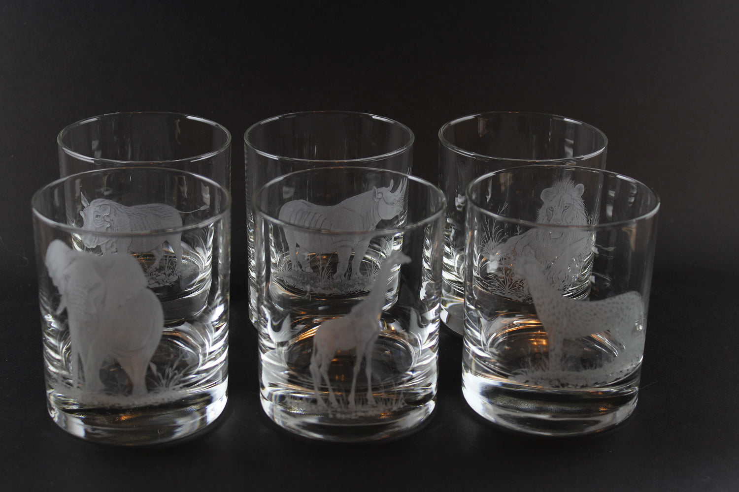 Safari Big Game Low Ball or Old Fashioned Glasses