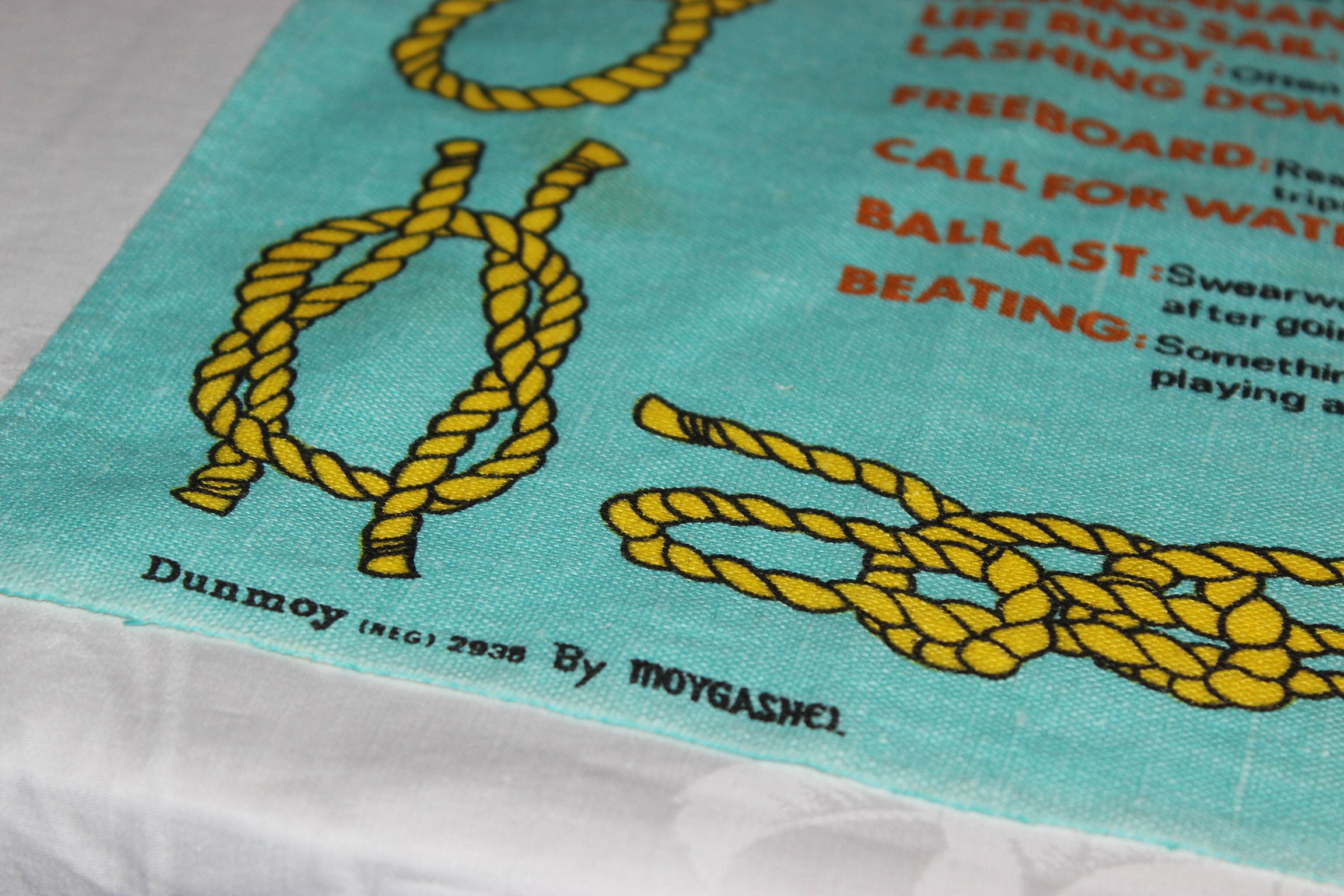 Souvenir Linen Tea Towel, Sailing Terms