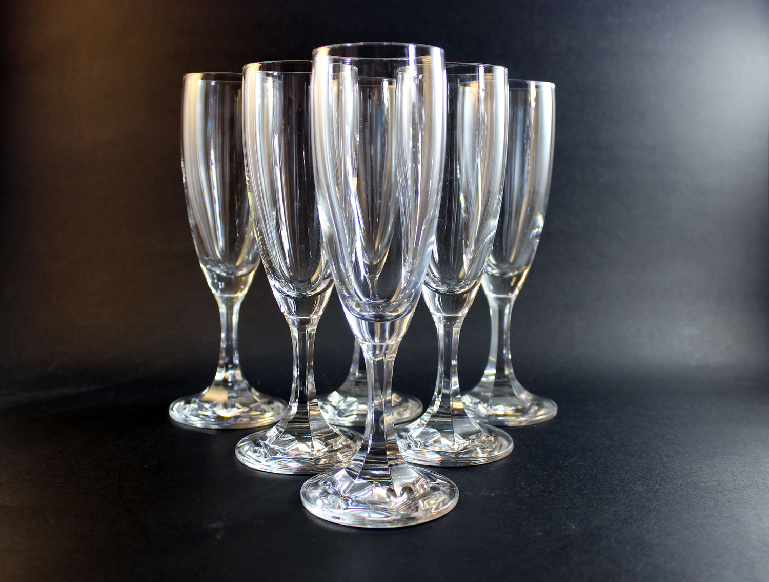 Schott-Zwiesel Crystal, Meran Clear Pattern, Fluted Champagne Glasses