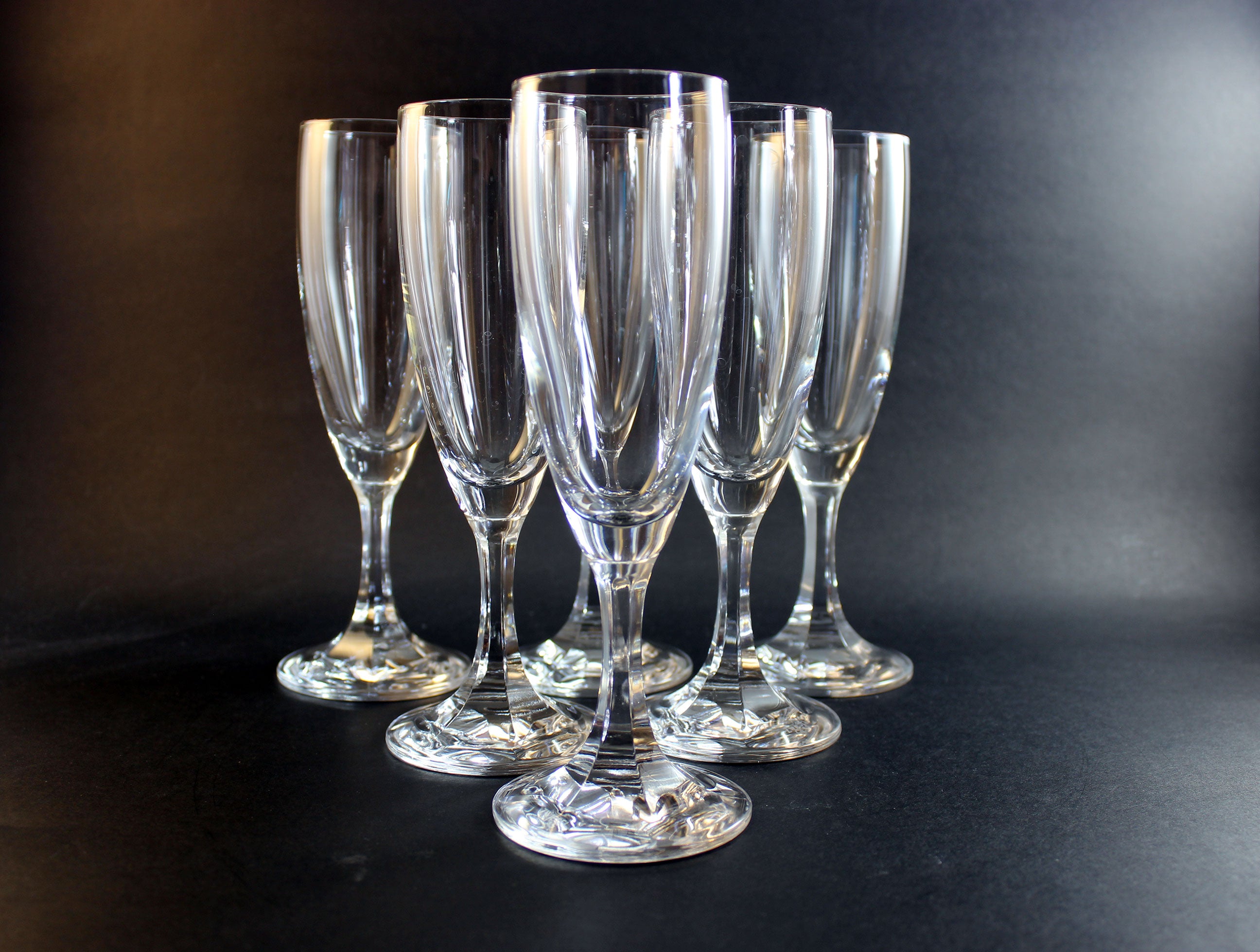 Schott-Zwiesel Crystal, Meran Clear Pattern, Fluted Champagne Glasses