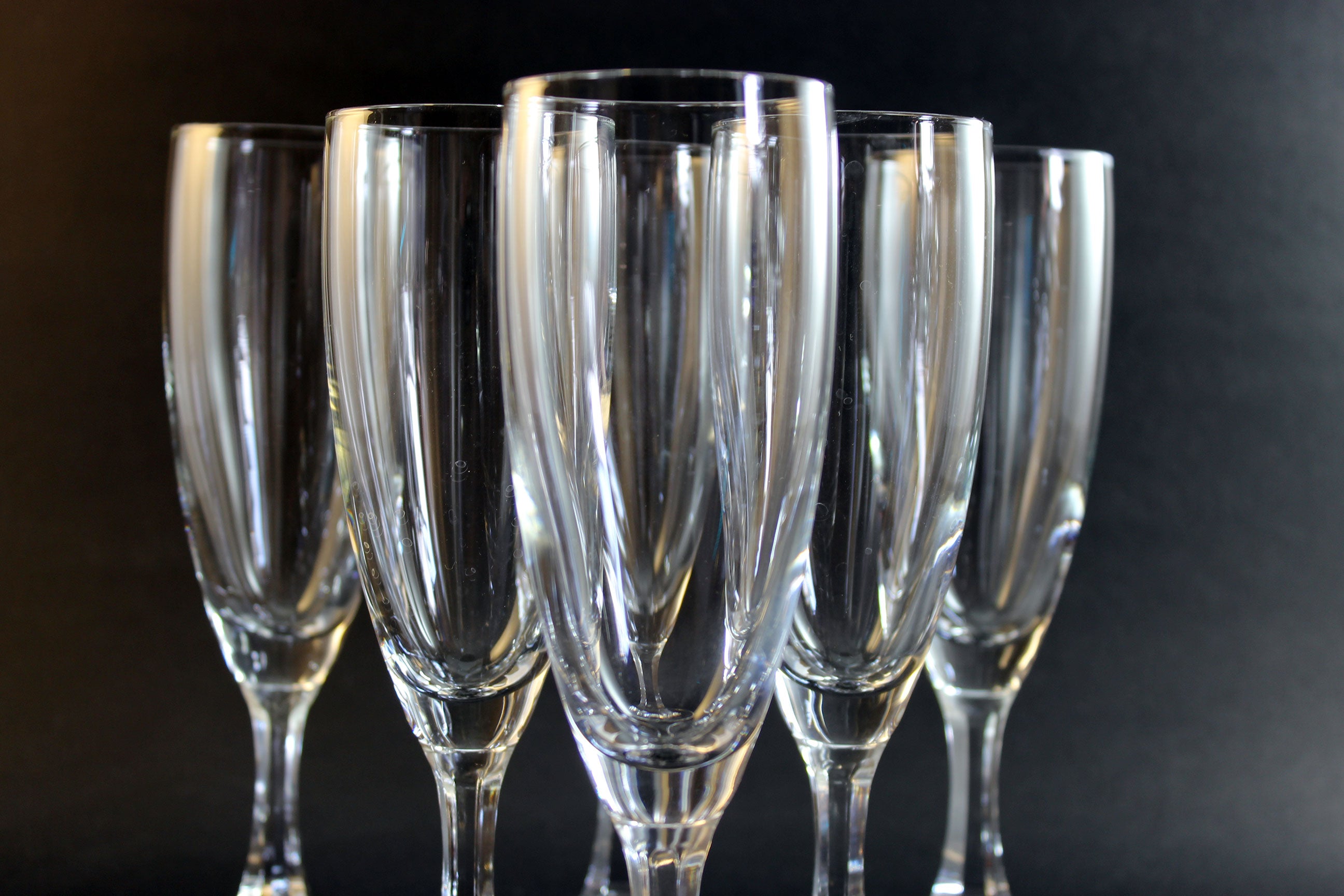 Schott-Zwiesel Crystal, Meran Clear Pattern, Fluted Champagne Glasses