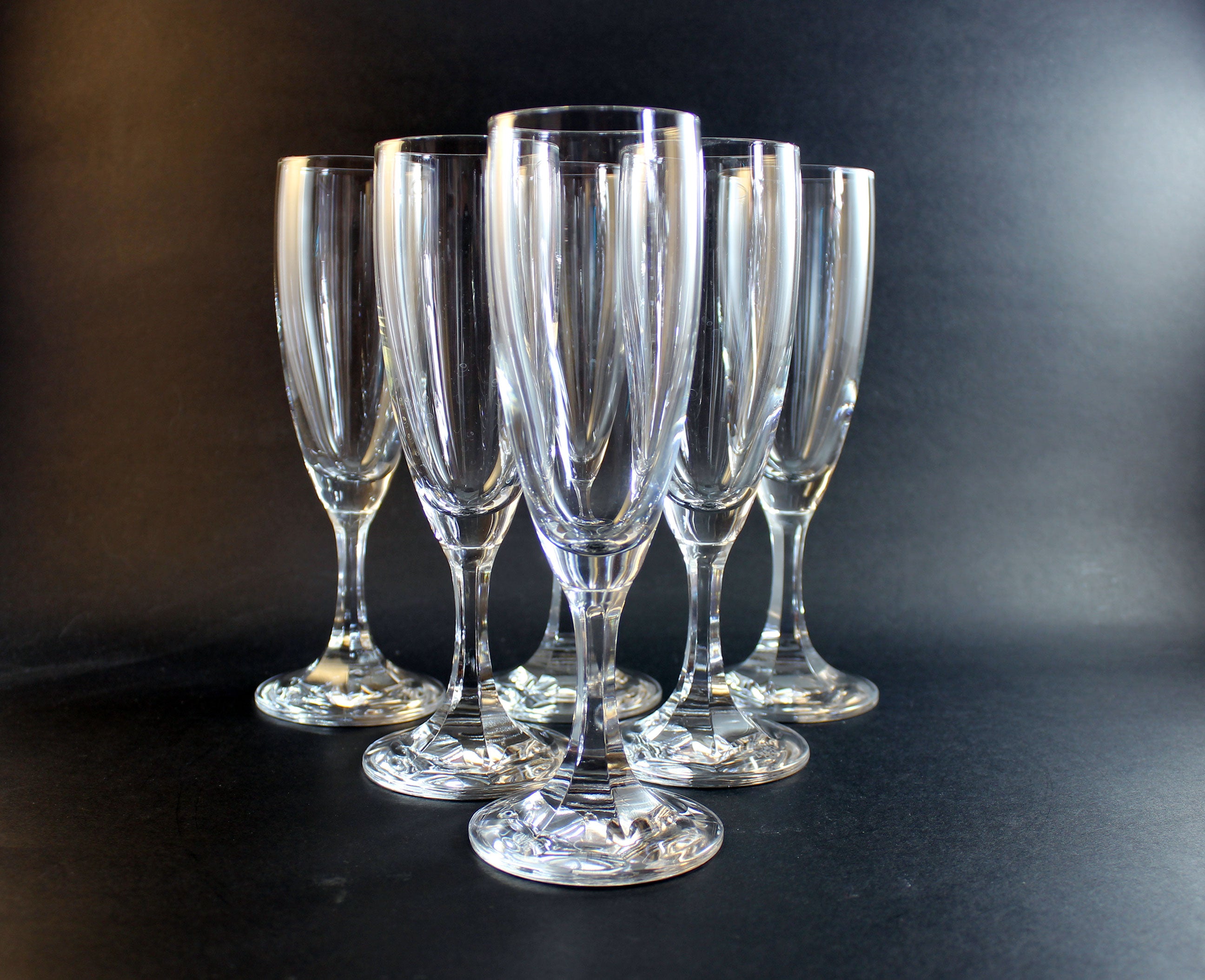 Schott-Zwiesel Crystal, Meran Clear Pattern, Fluted Champagne Glasses