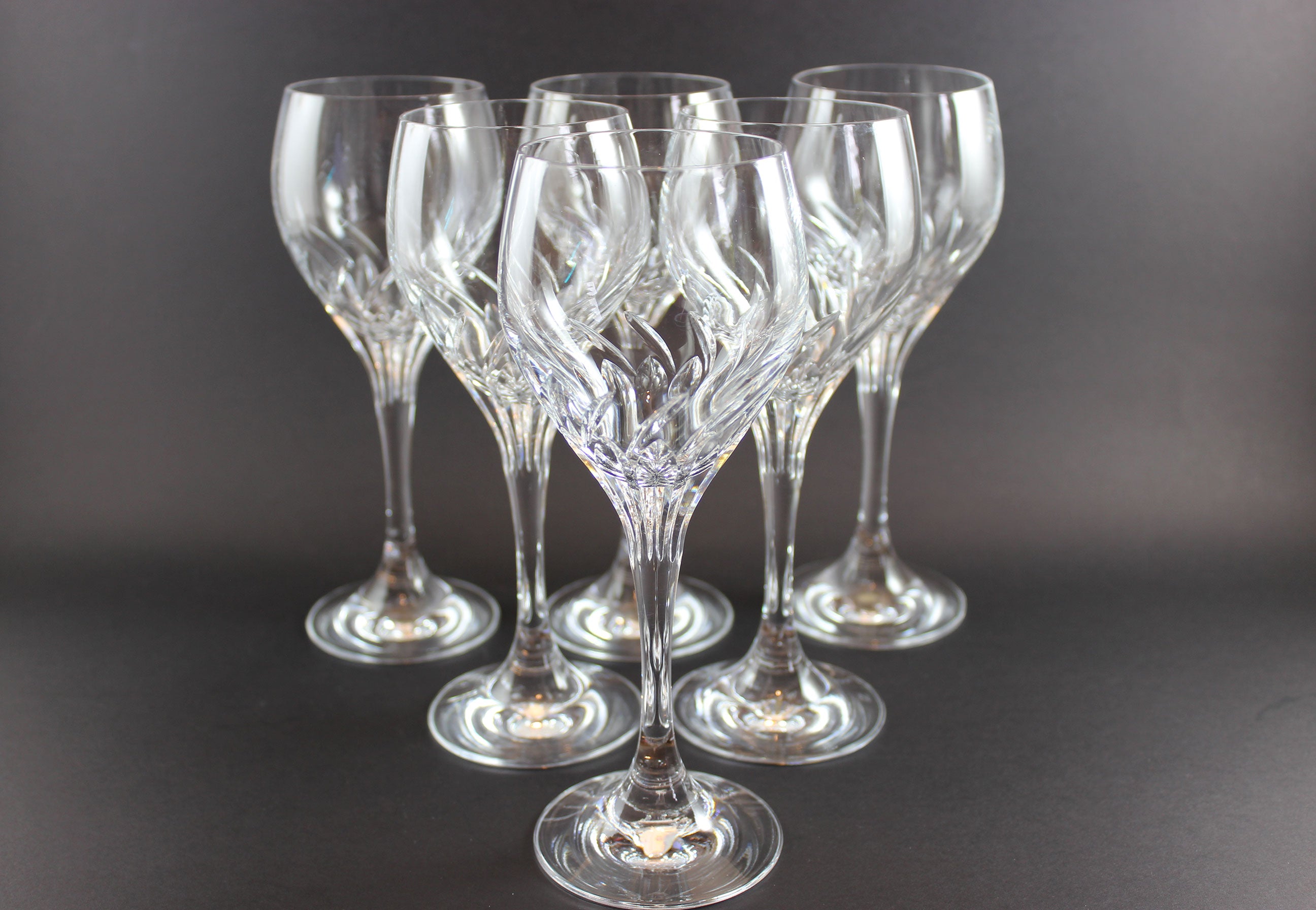 Schott-Zwiesel Crystal, Carousel Pattern, Burgundy Glasses