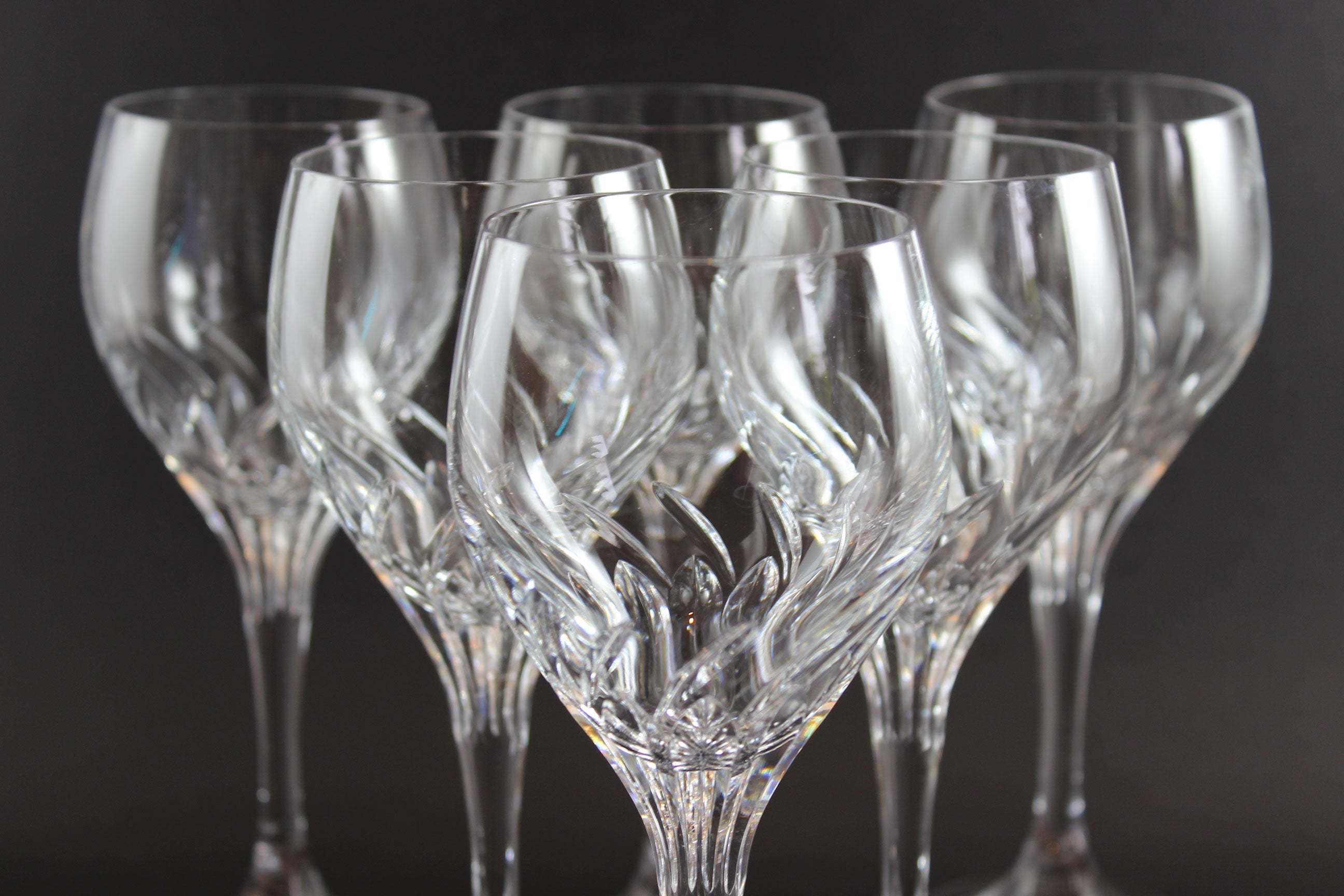 Schott-Zwiesel Crystal, Carousel Pattern, Burgundy Glasses