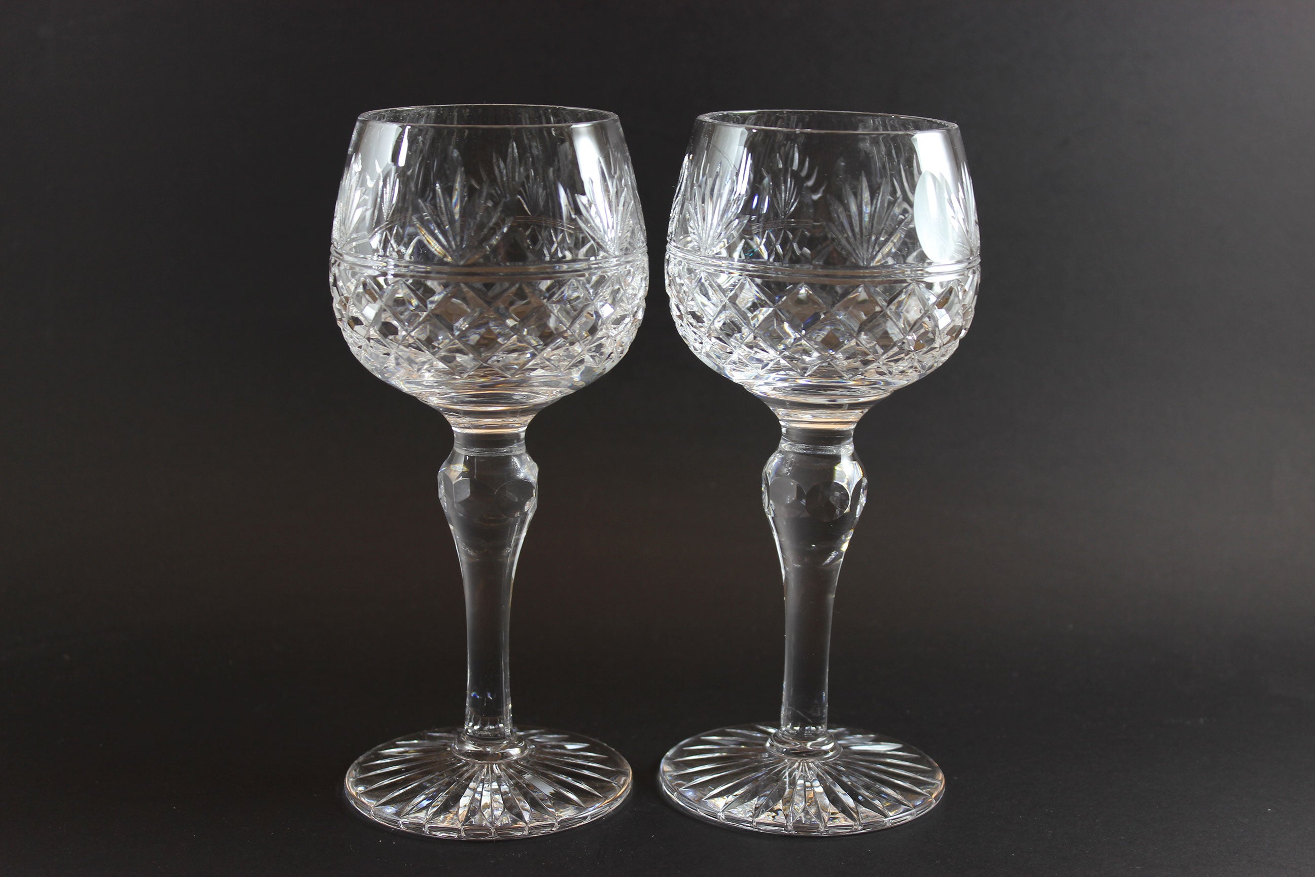 Stuart Crystal, Montrose Pattern, Wine Hock Glasses