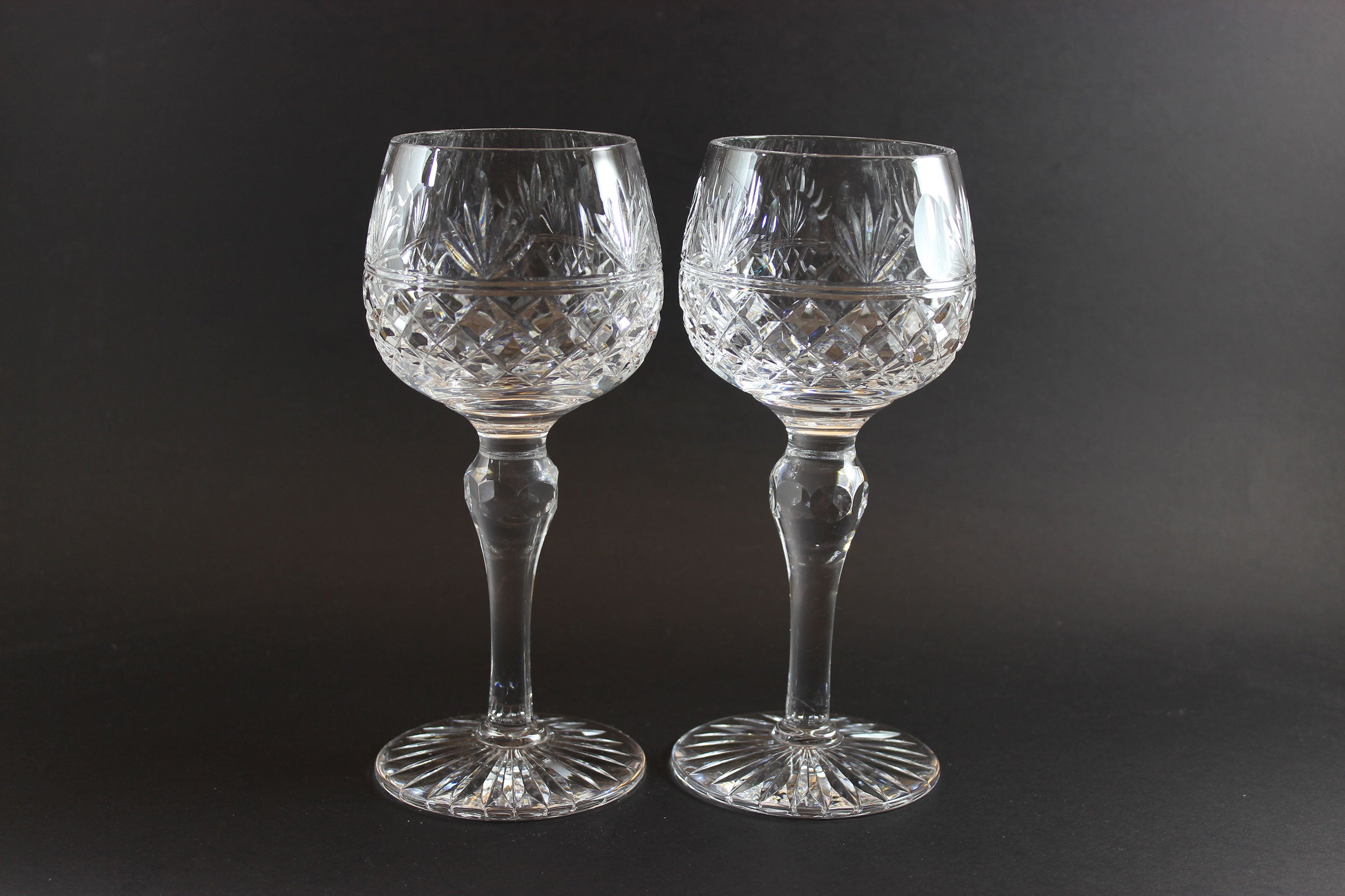 Stuart Crystal, Montrose Pattern, Wine Hock Glasses