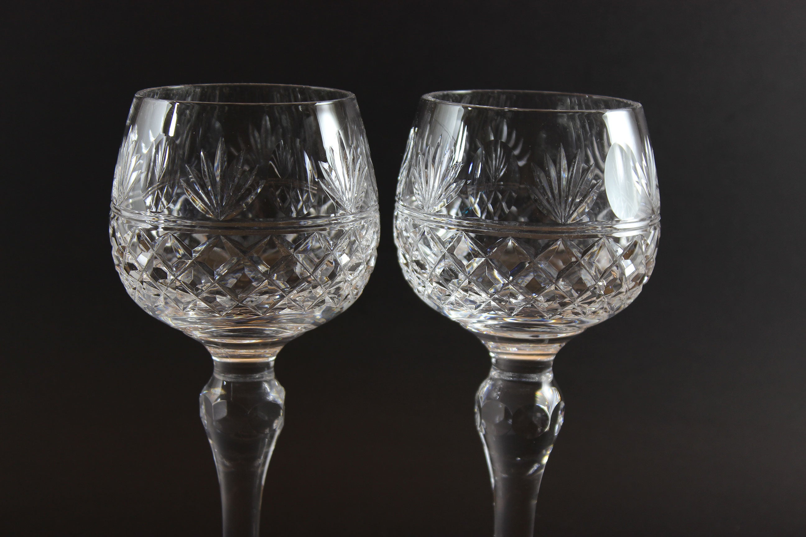 Stuart Crystal, Montrose Pattern, Wine Hock Glasses