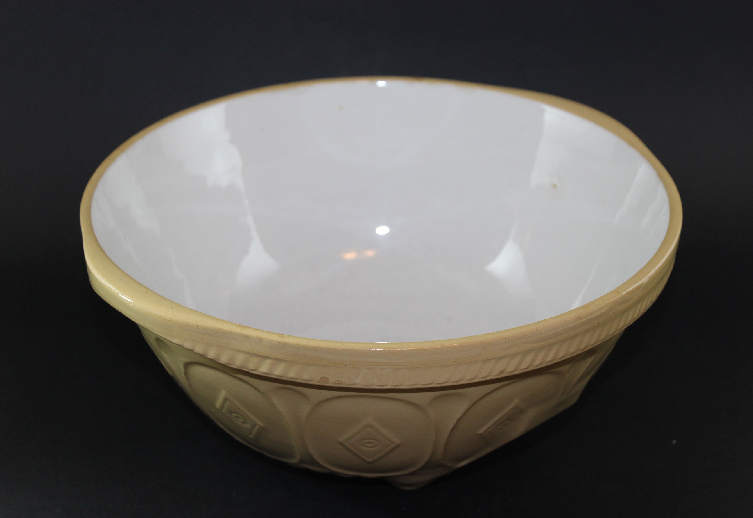 T. G. Green, Vintage Yellow Ware Gripstand Mixing Bowl, 10 Inch