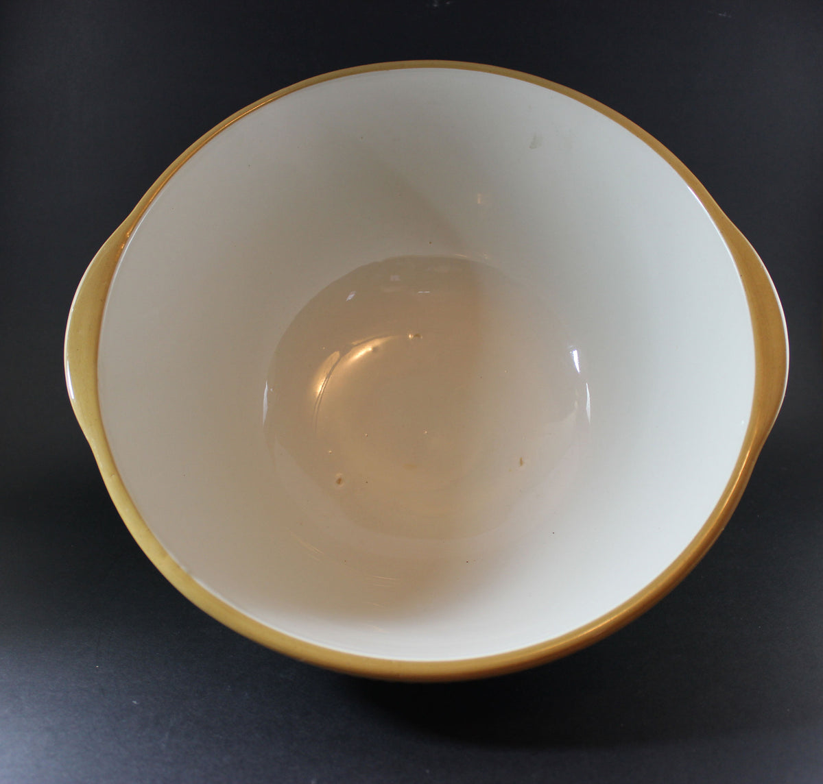 T. G. Green, Vintage Yellow Ware Gripstand Mixing Bowl, 11 Inch