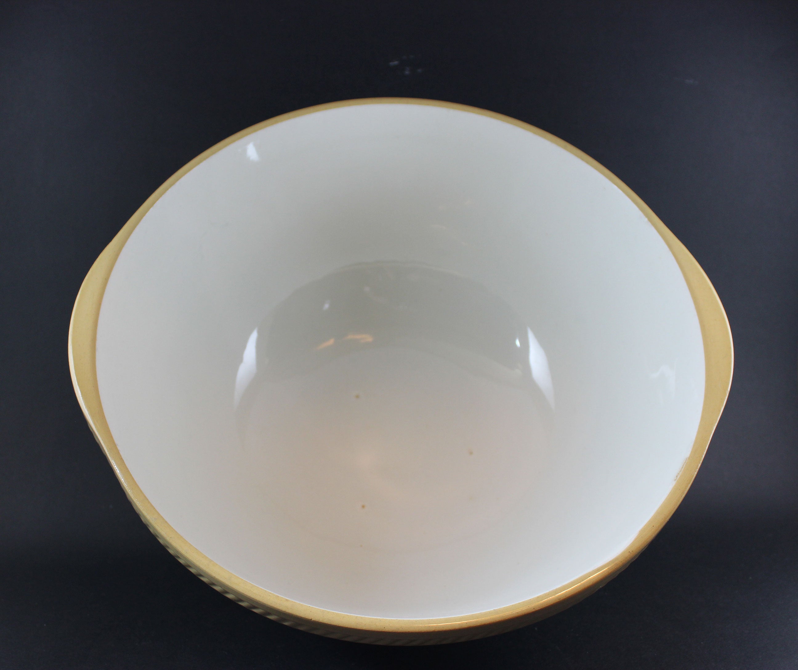T. G. Green, Vintage Yellow Ware Gripstand Mixing Bowl, 12 Inch