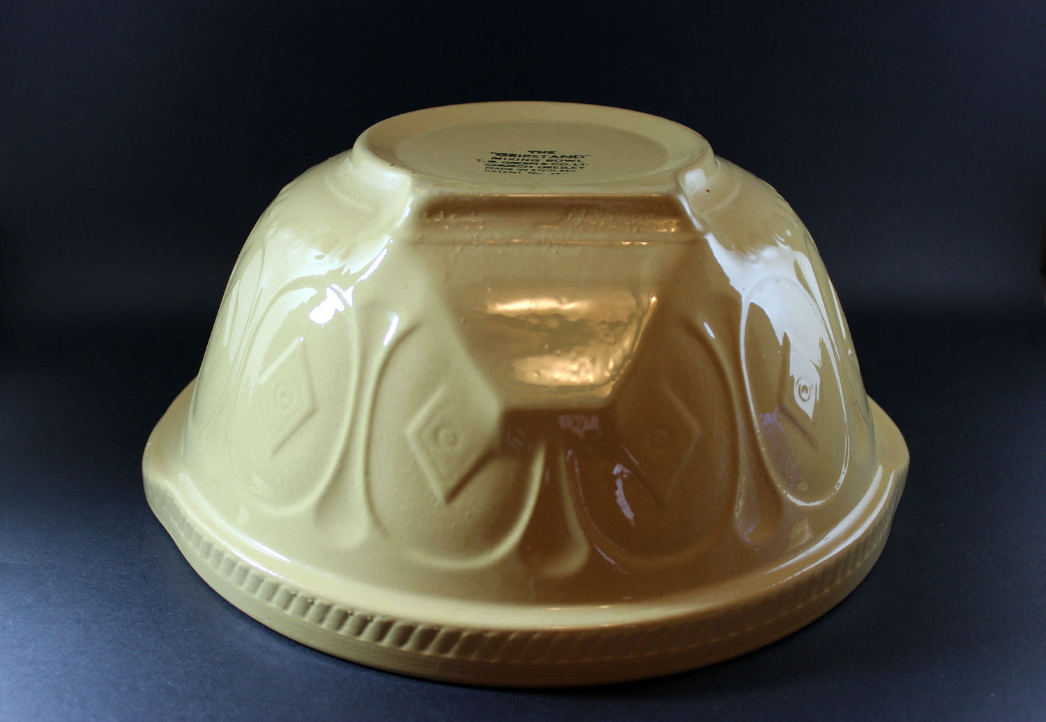 T. G. Green, Vintage Yellow Ware Gripstand Mixing Bowl, 11 Inch