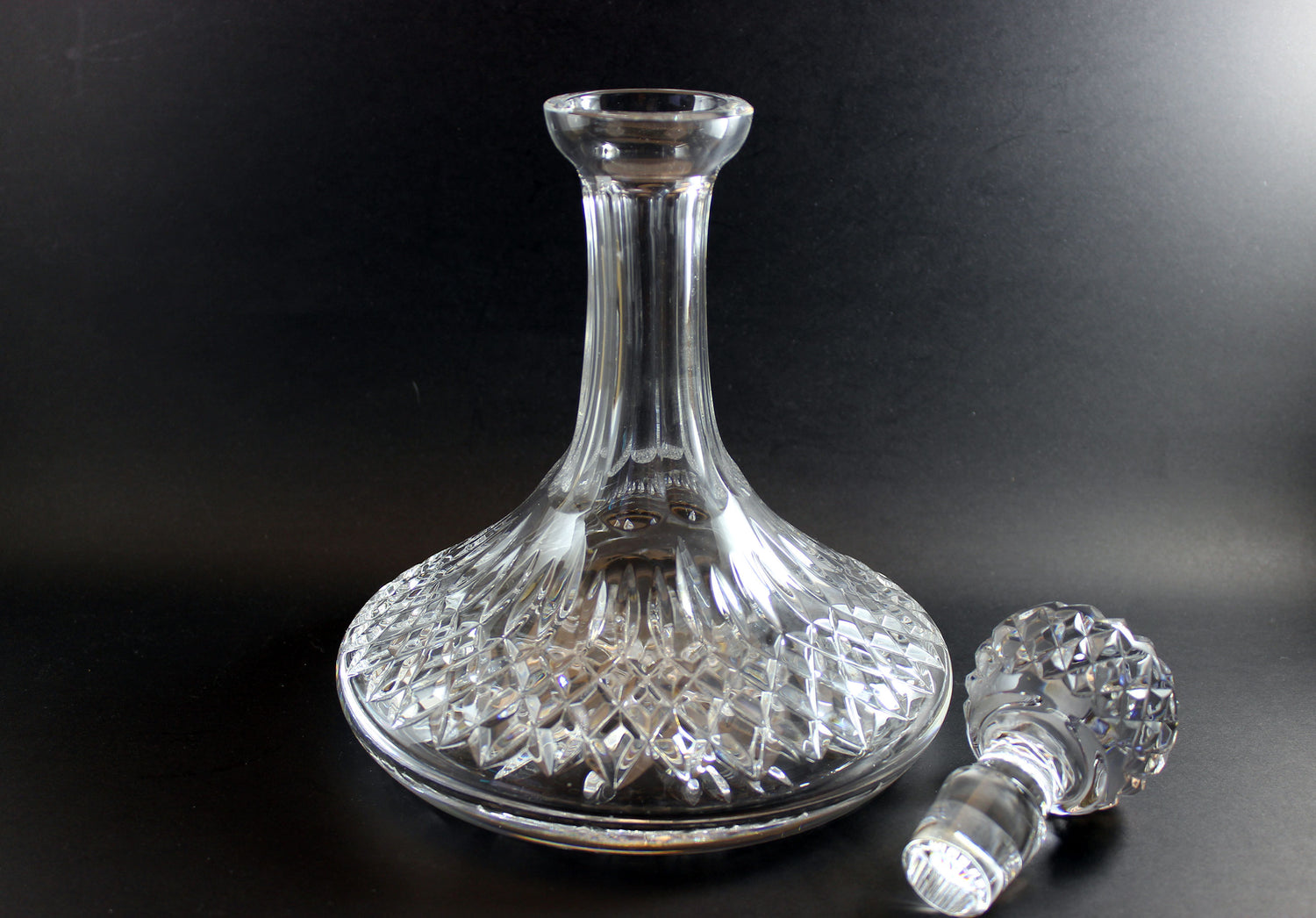 Waterford Crystal, Ships Decanter with Multi Cut Stopper, Lismore Pattern