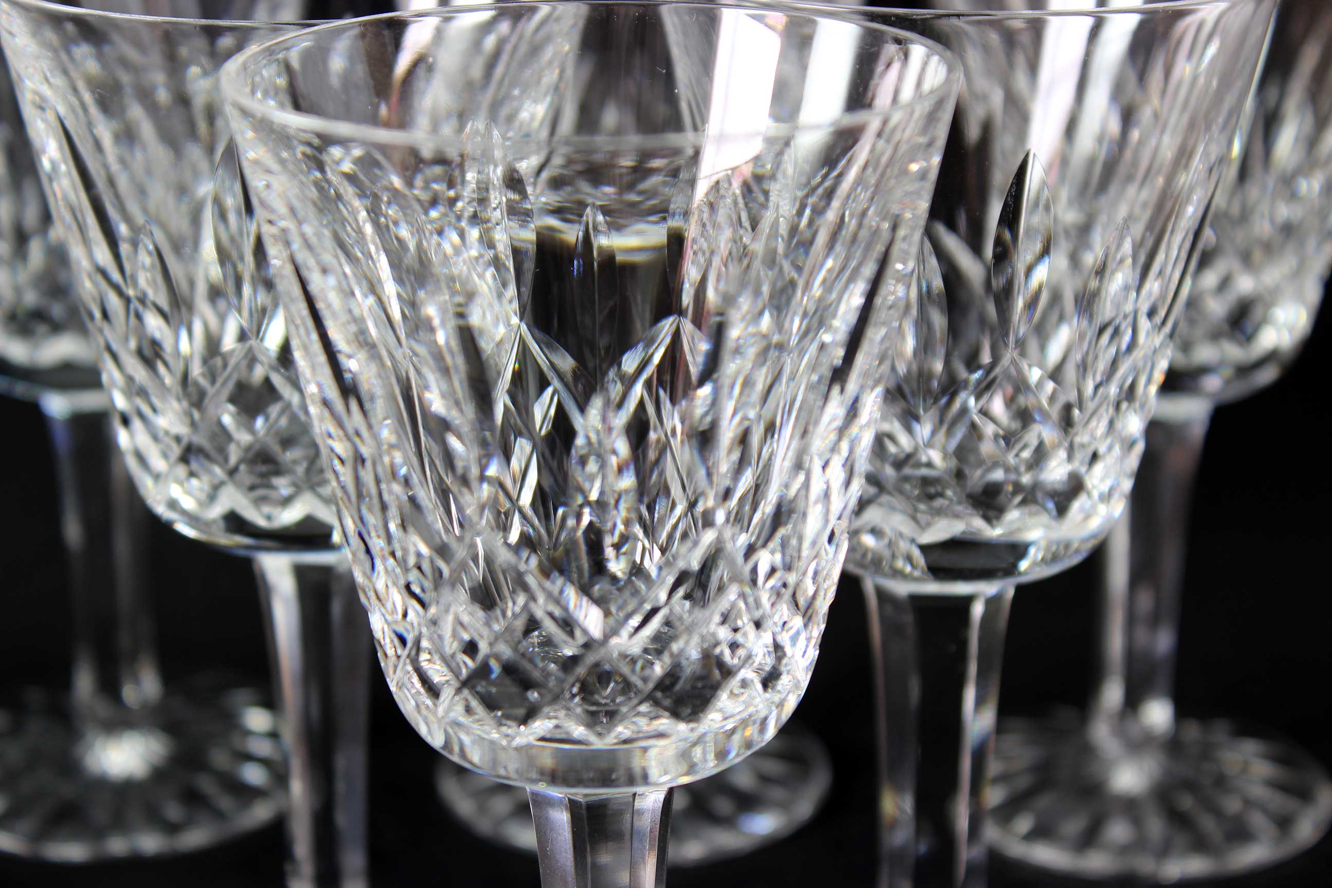 Waterford Crystal, Lismore Pattern, Claret Wine Glasses