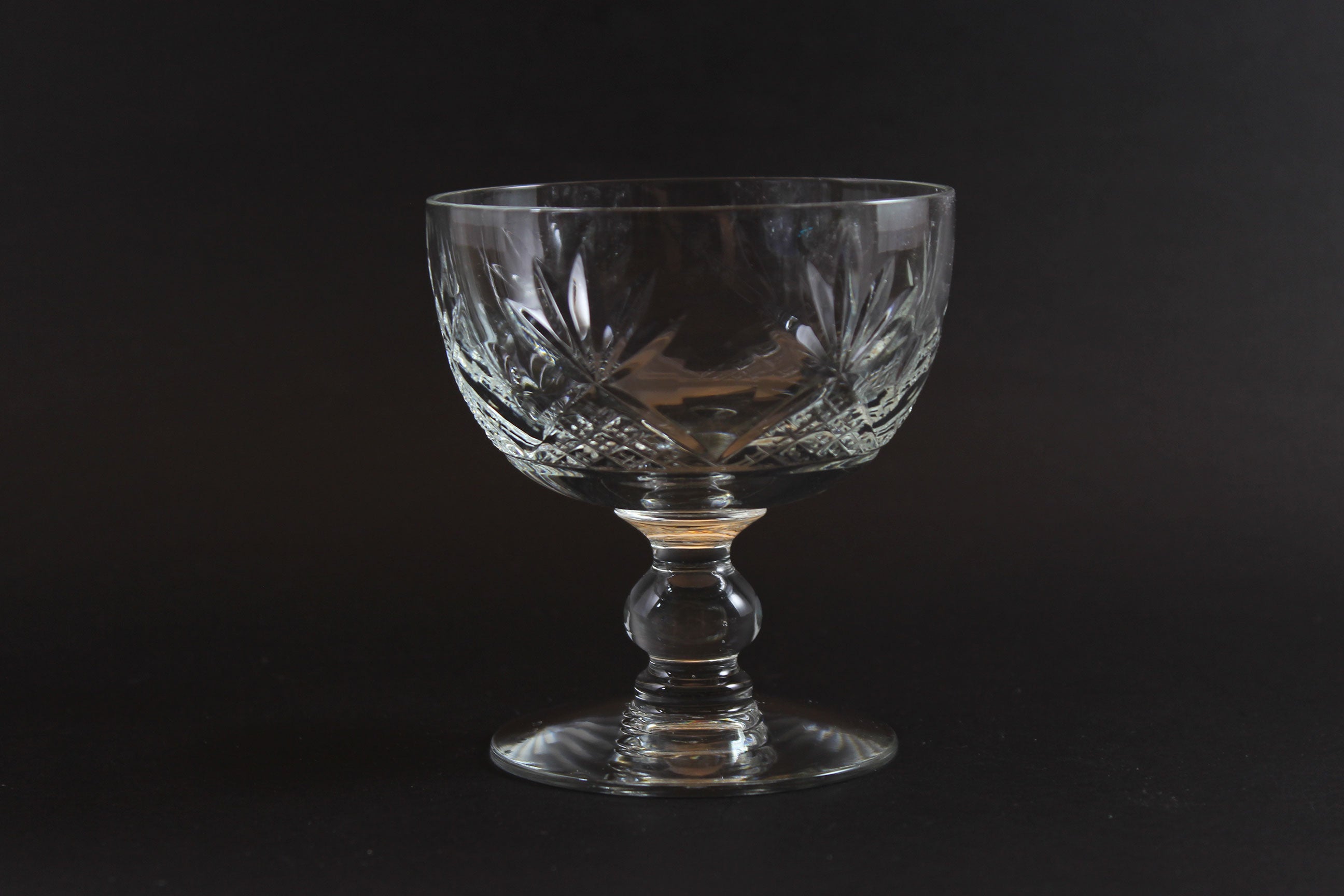 Webb Corbett Crystal, Champagne or Dessert Glasses, Unknown Pattern