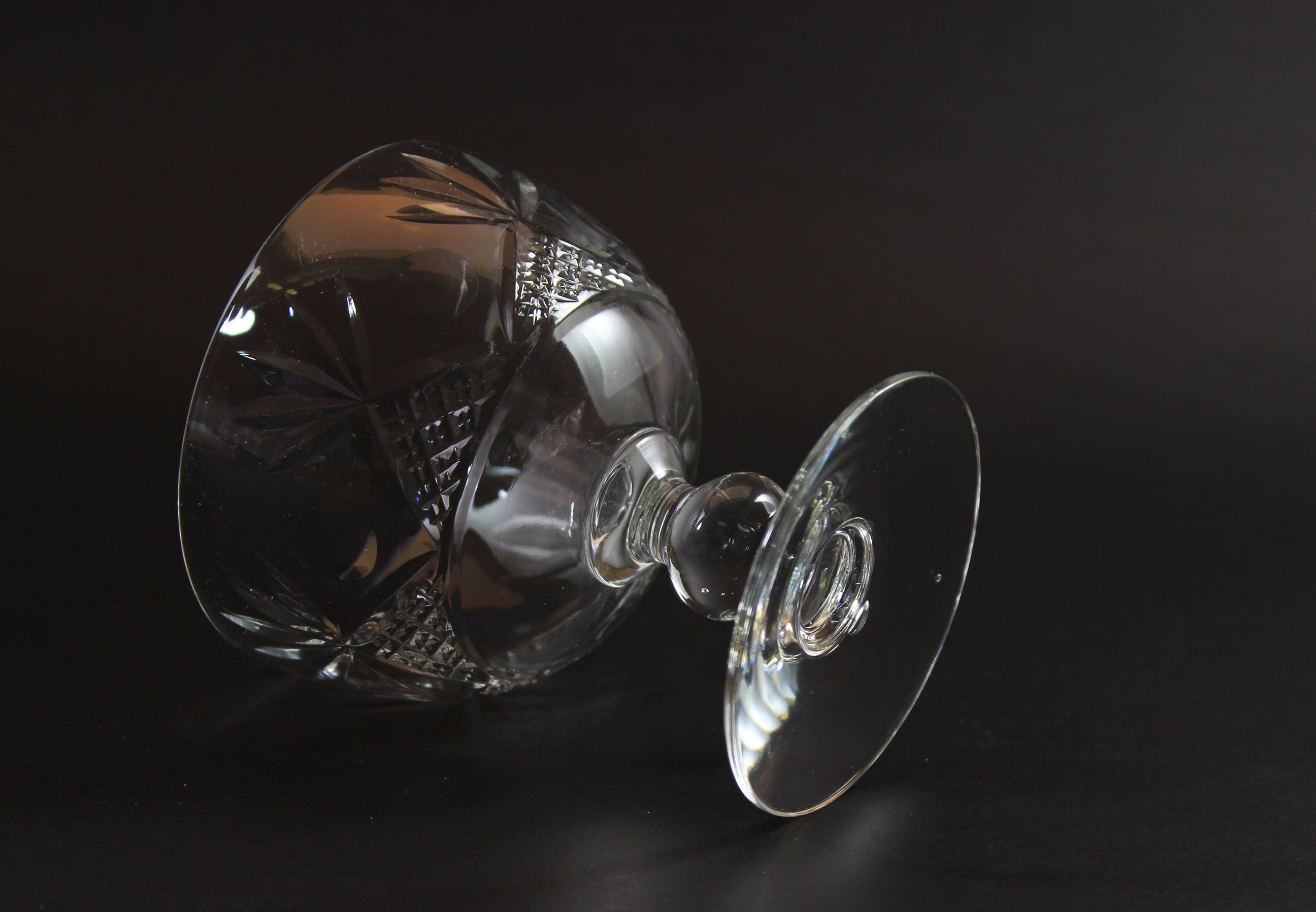 Webb Corbett Crystal, Champagne or Dessert Glasses, Unknown Pattern
