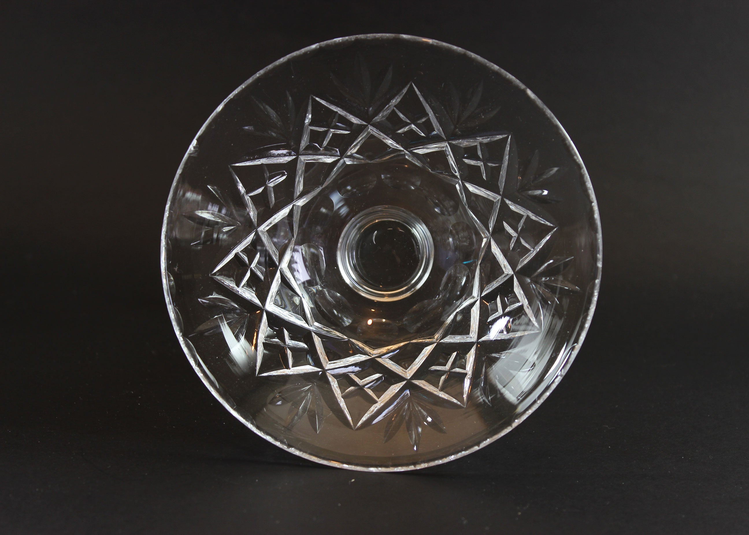 Webb Corbett Crystal, Compote Dish, Georgian Pattern