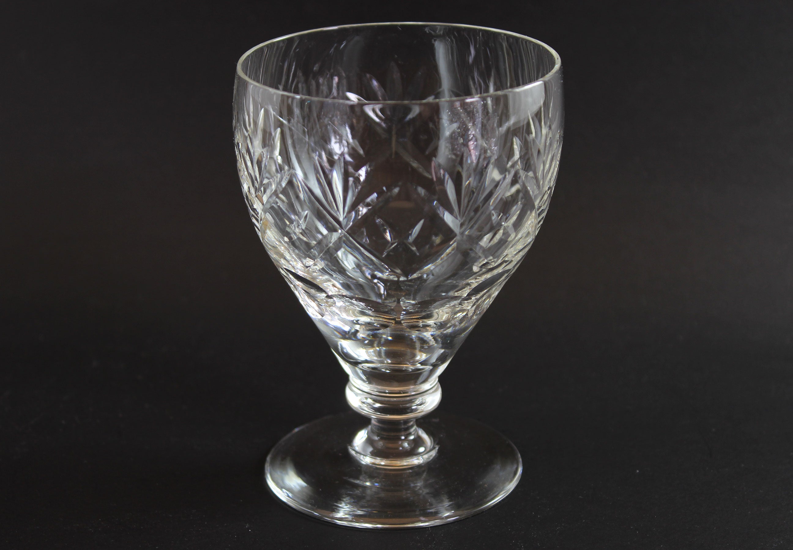 Webb Corbett Crystal, Water Goblets, Georgian Pattern