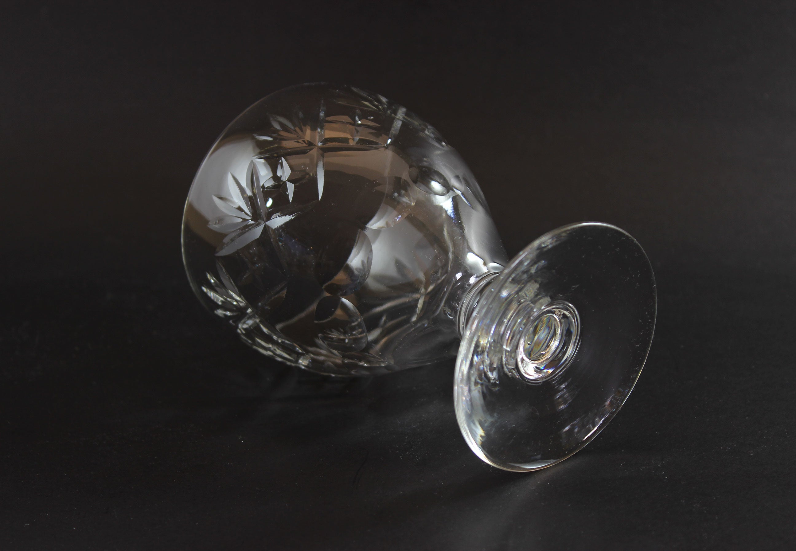 Webb Corbett Crystal, Water Goblets, Georgian Pattern