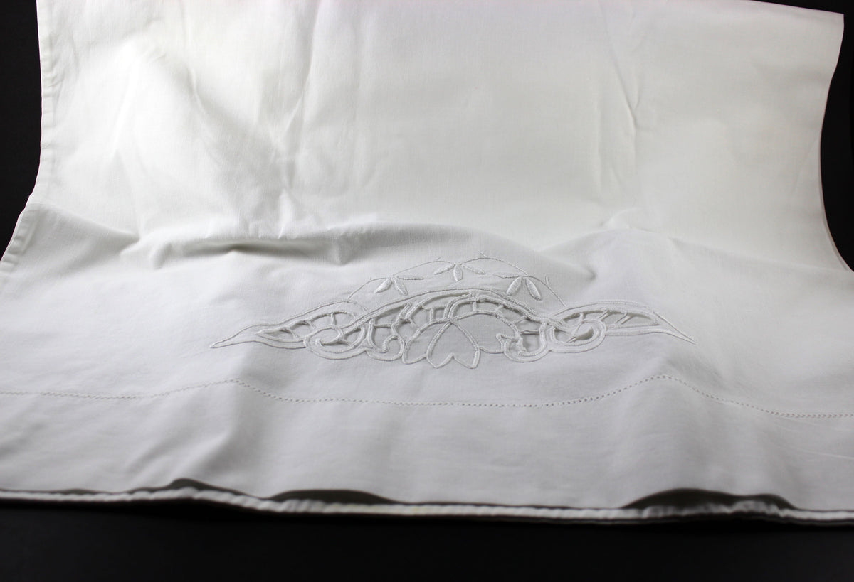Vintage White Cut Work Embroidered Pillowcases