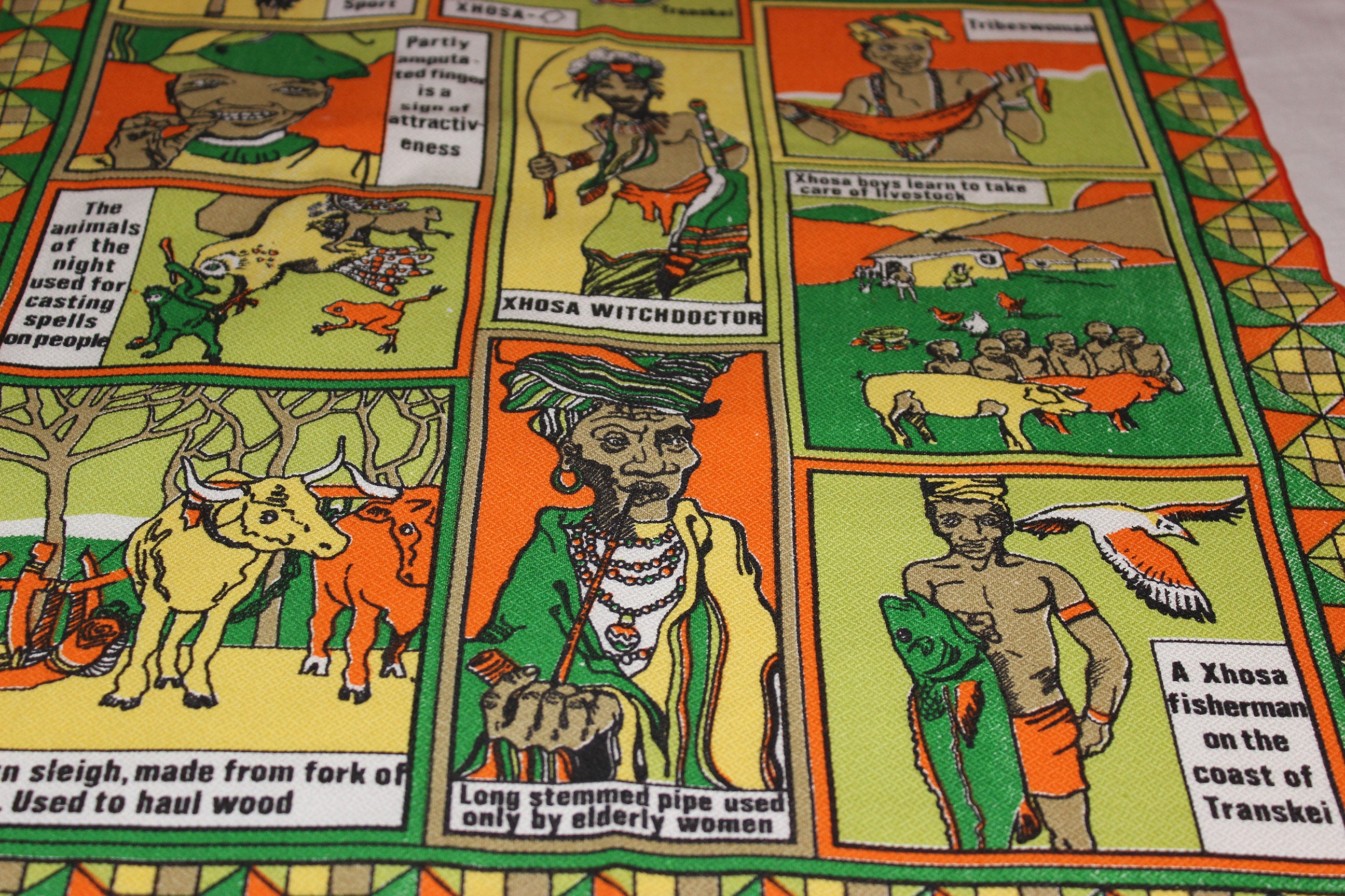 Souvenir Linen Tea Towel, World of the XHosa