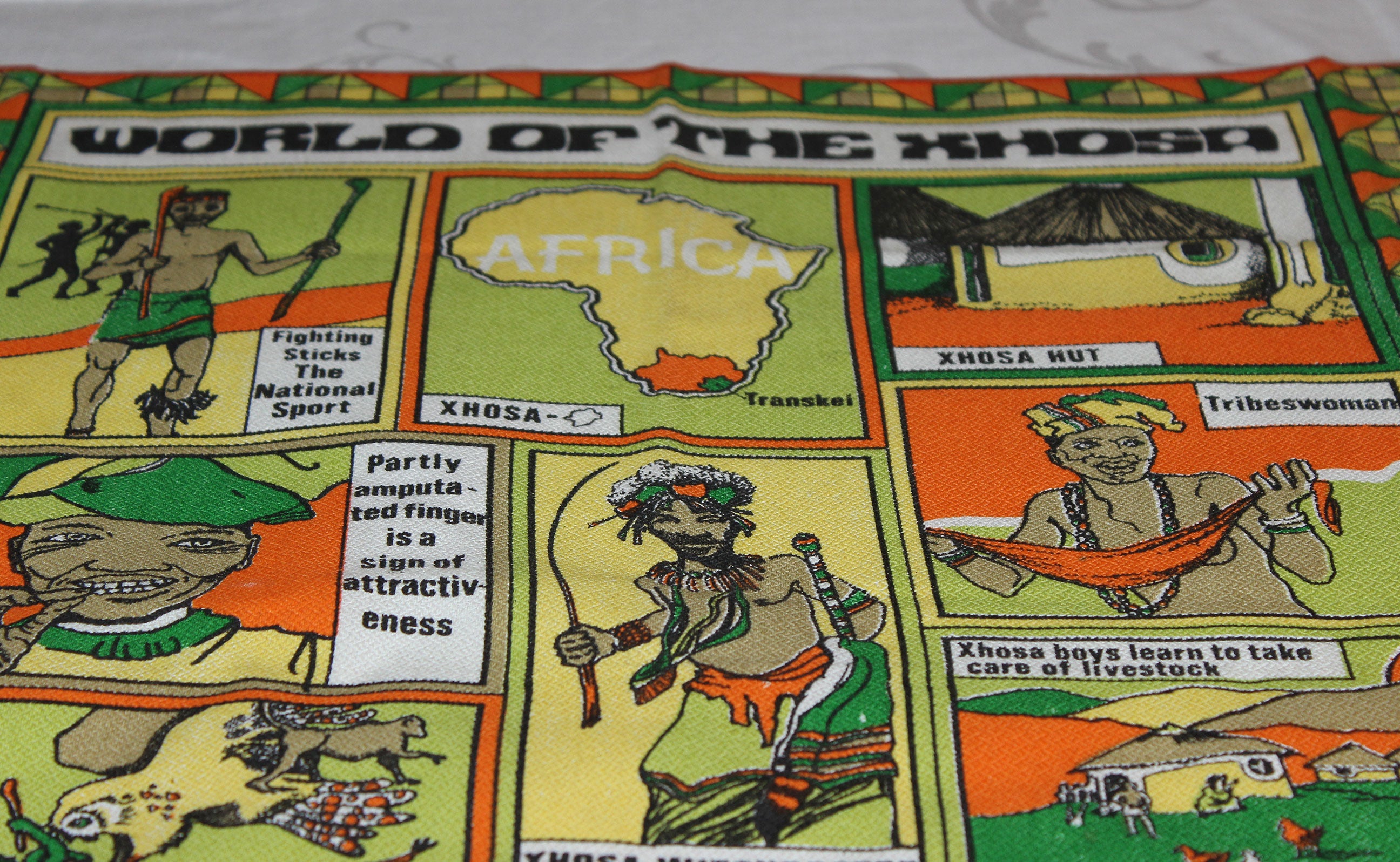Souvenir Linen Tea Towel, World of the XHosa