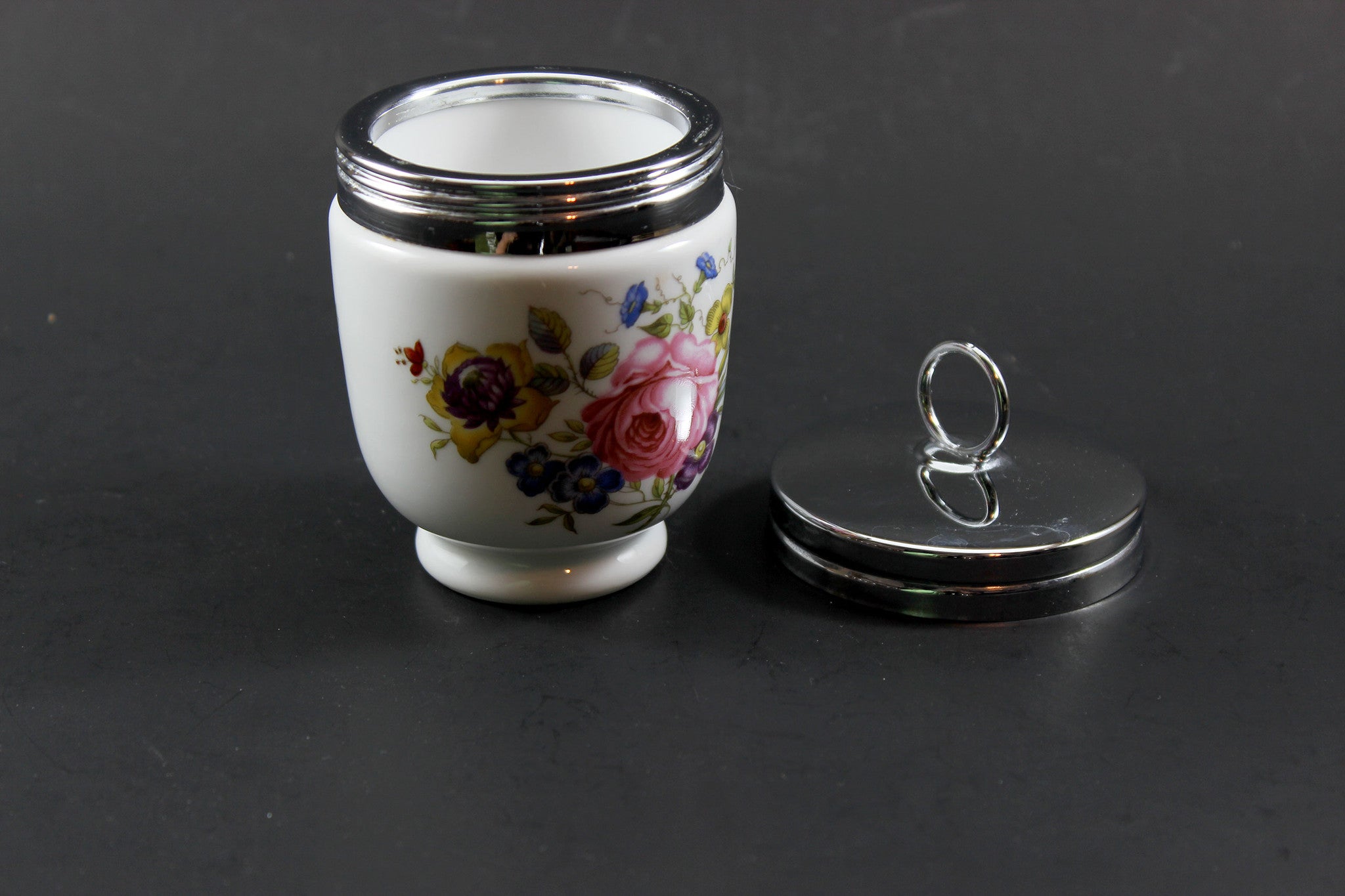Royal Worcester Egg Coddler, Bournemouth Rose