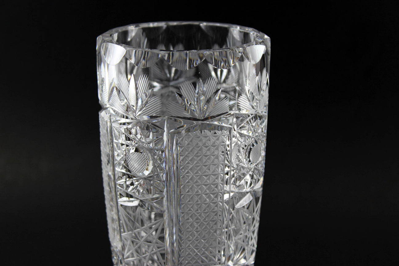 American Brilliant Period Glass Vase