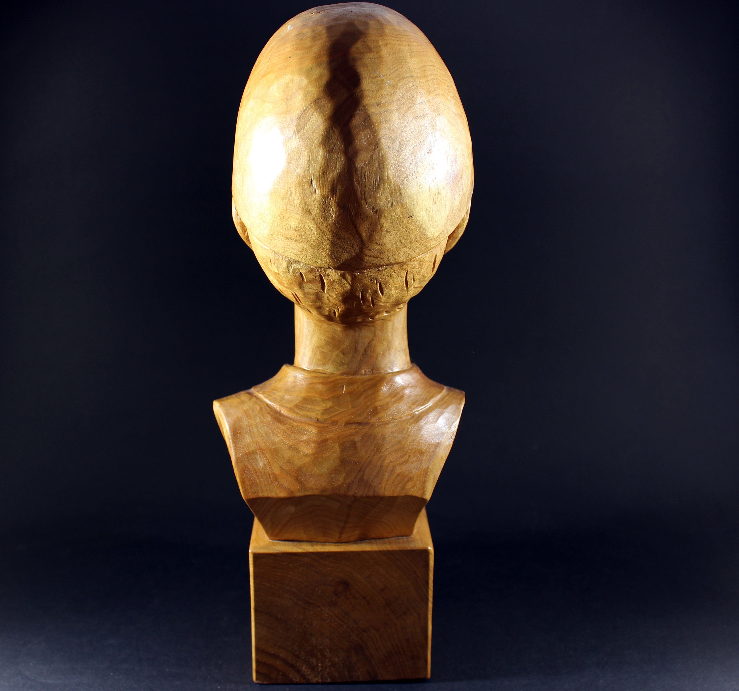 Andre Medard Bourgault, Wood Sculpture, Boy with Cap or Riding Helmet