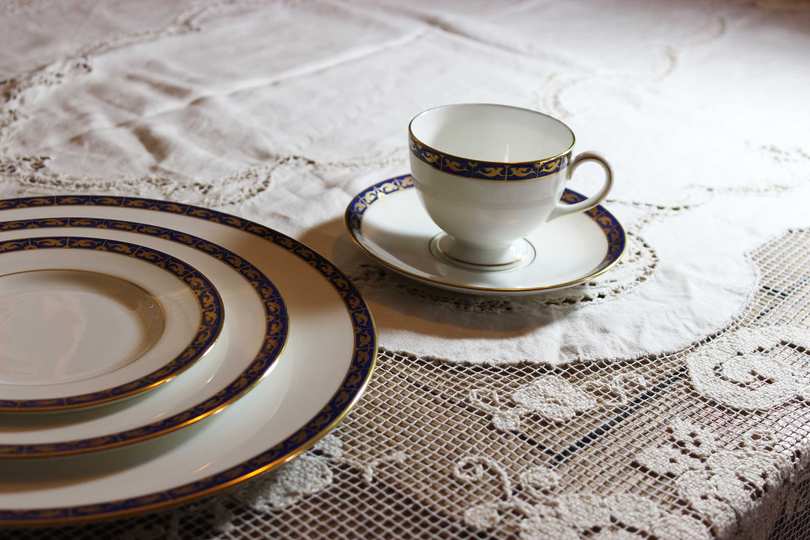 Antique Linen and Lace Tablecloth