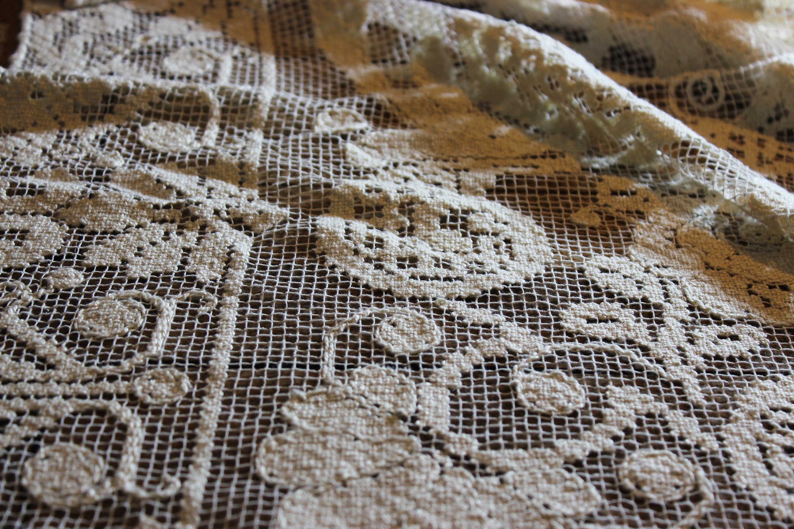 Antique Linen and Lace Tablecloth