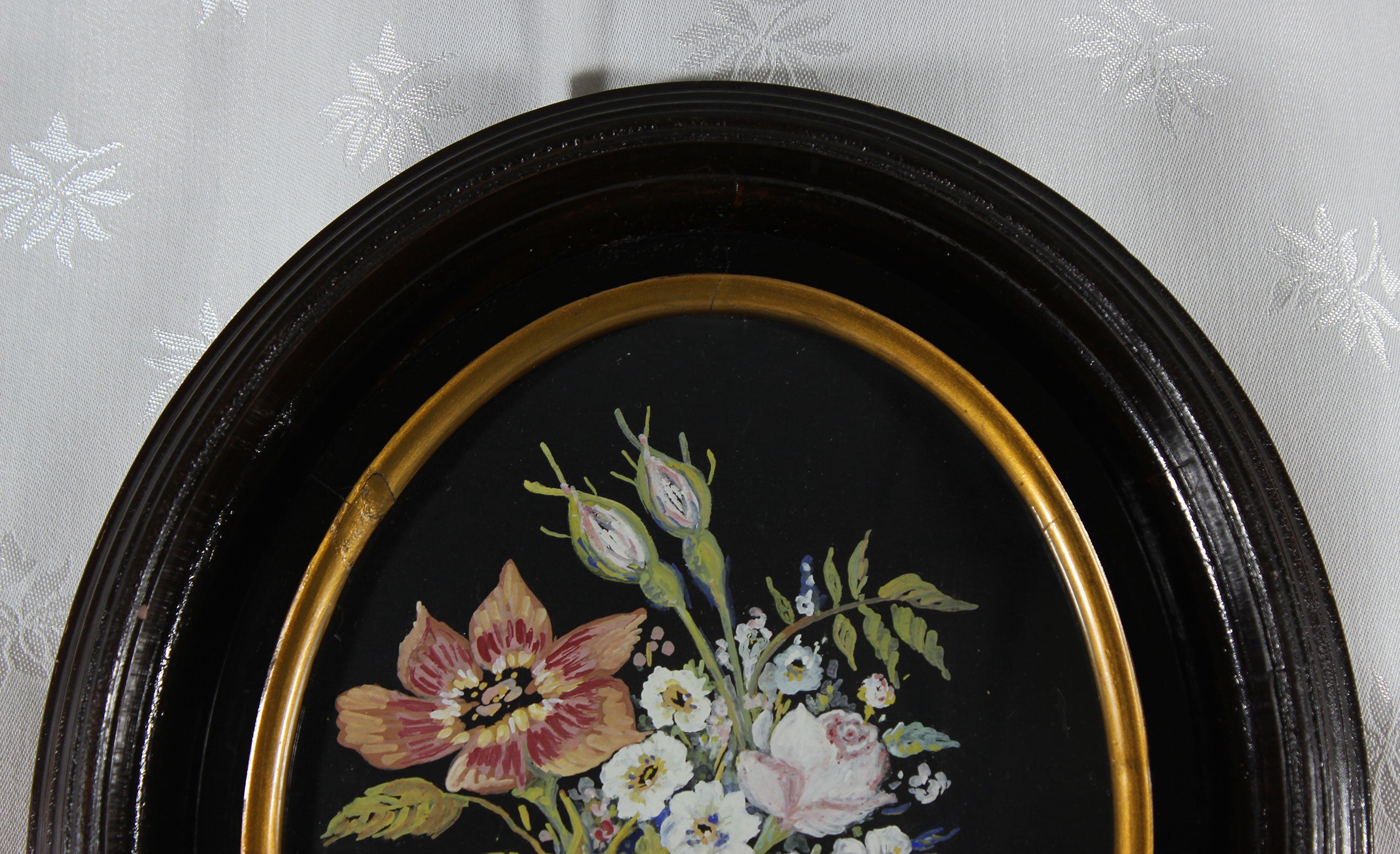 Antique Oval Wood Frame