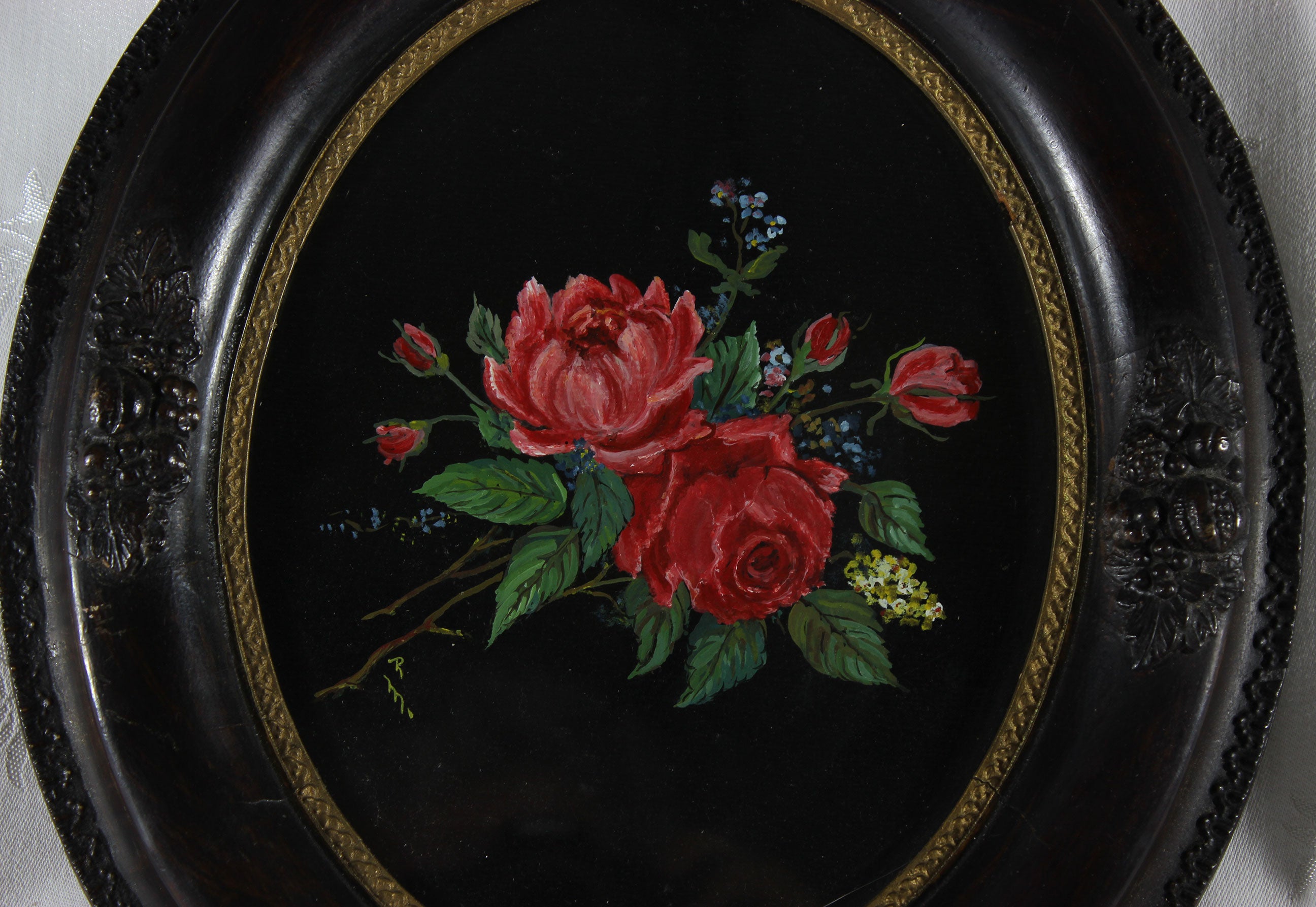 Antique Oval Wood Picture Frame
