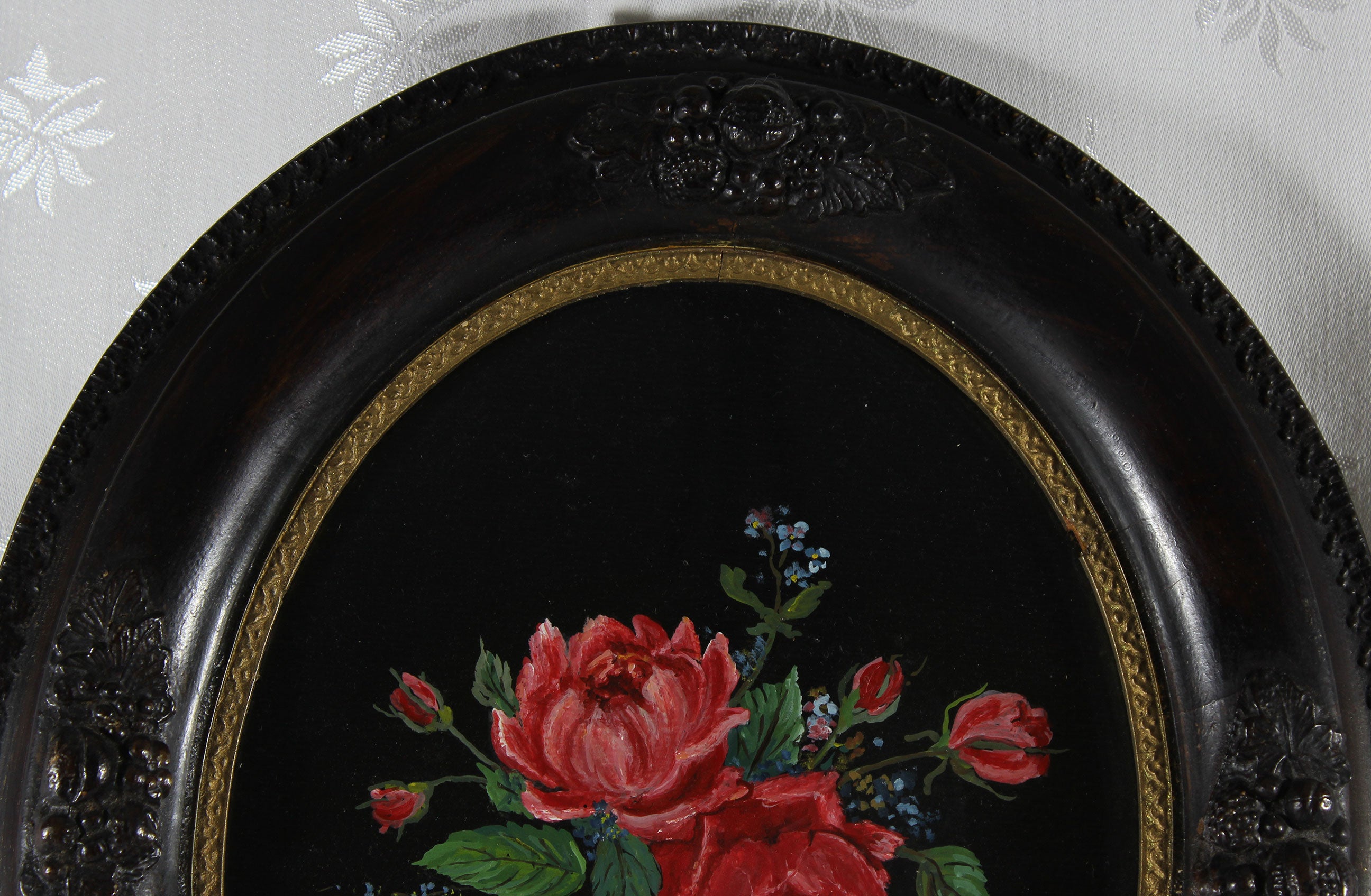 Antique Oval Wood Picture Frame
