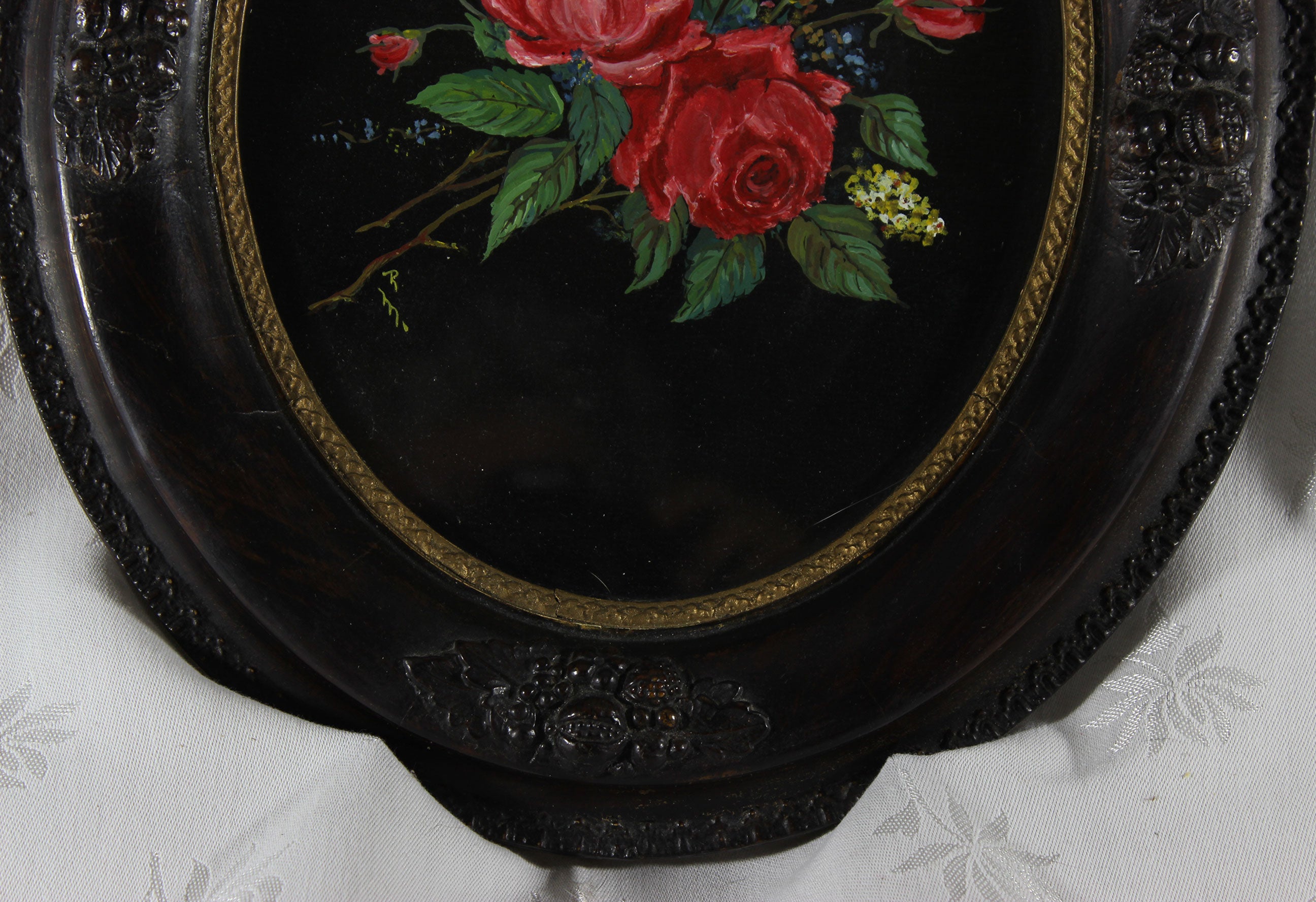 Antique Oval Wood Picture Frame