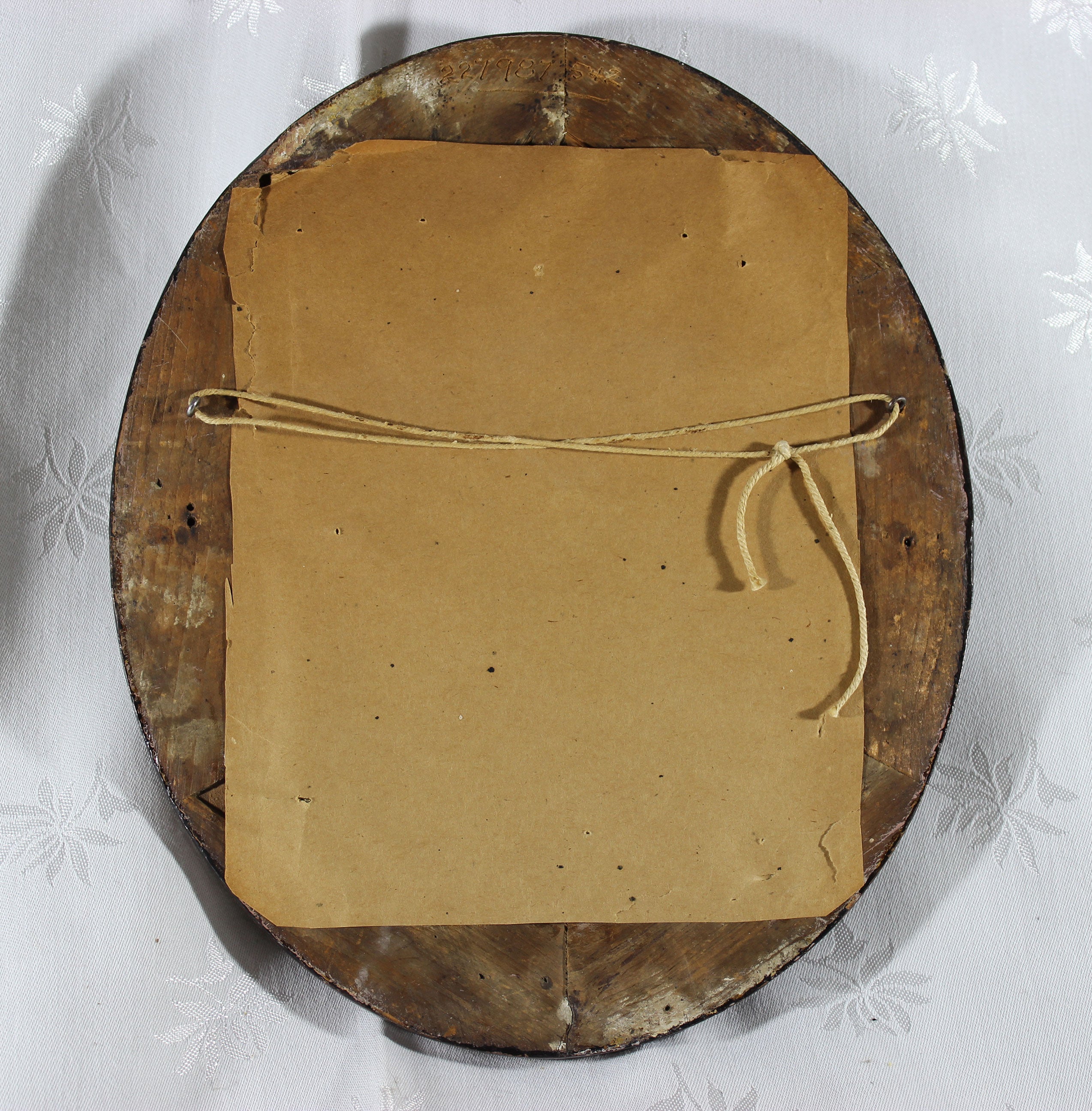 Antique Oval Frame with Floral Painting