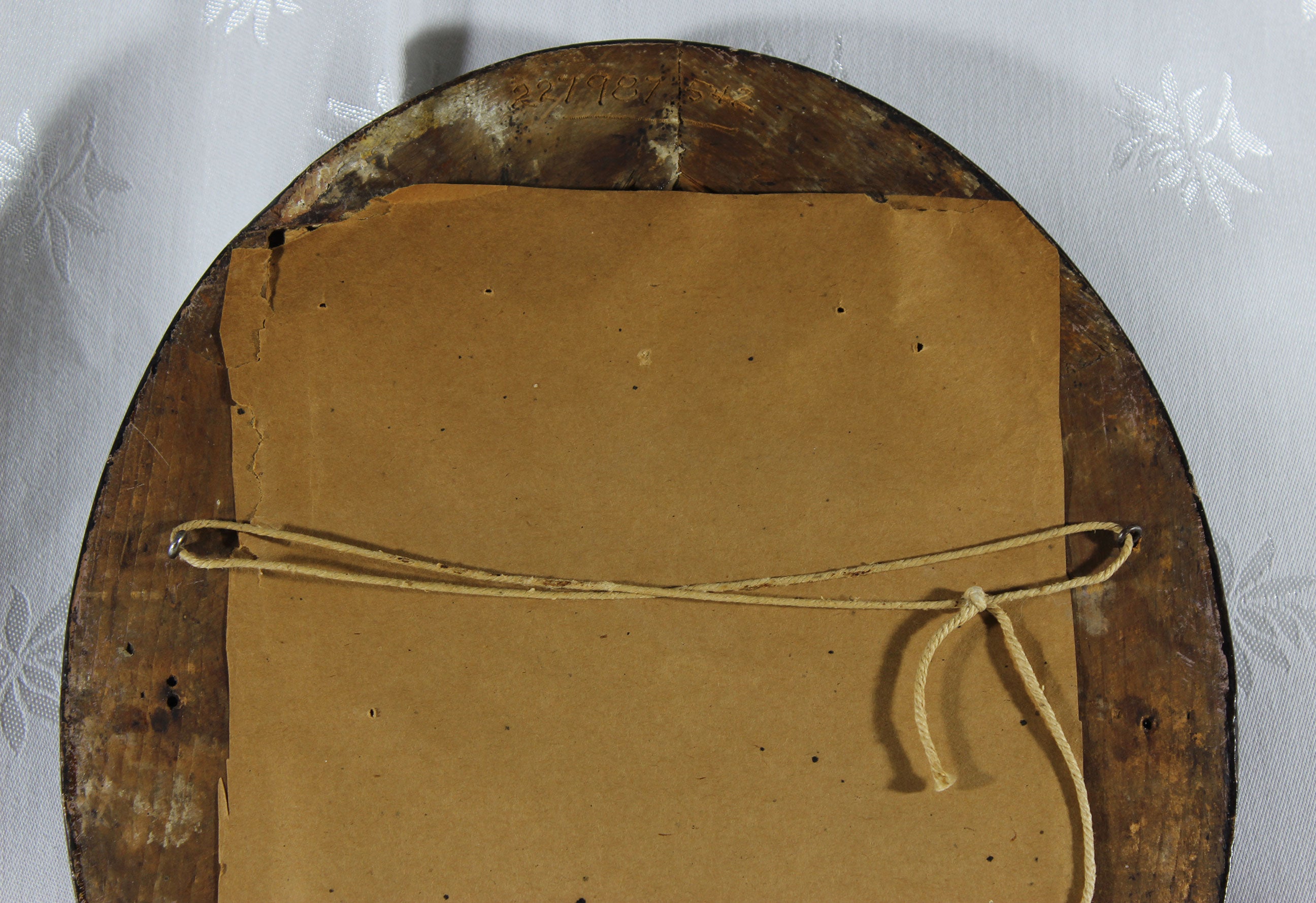 Antique Oval Frame with Floral Painting
