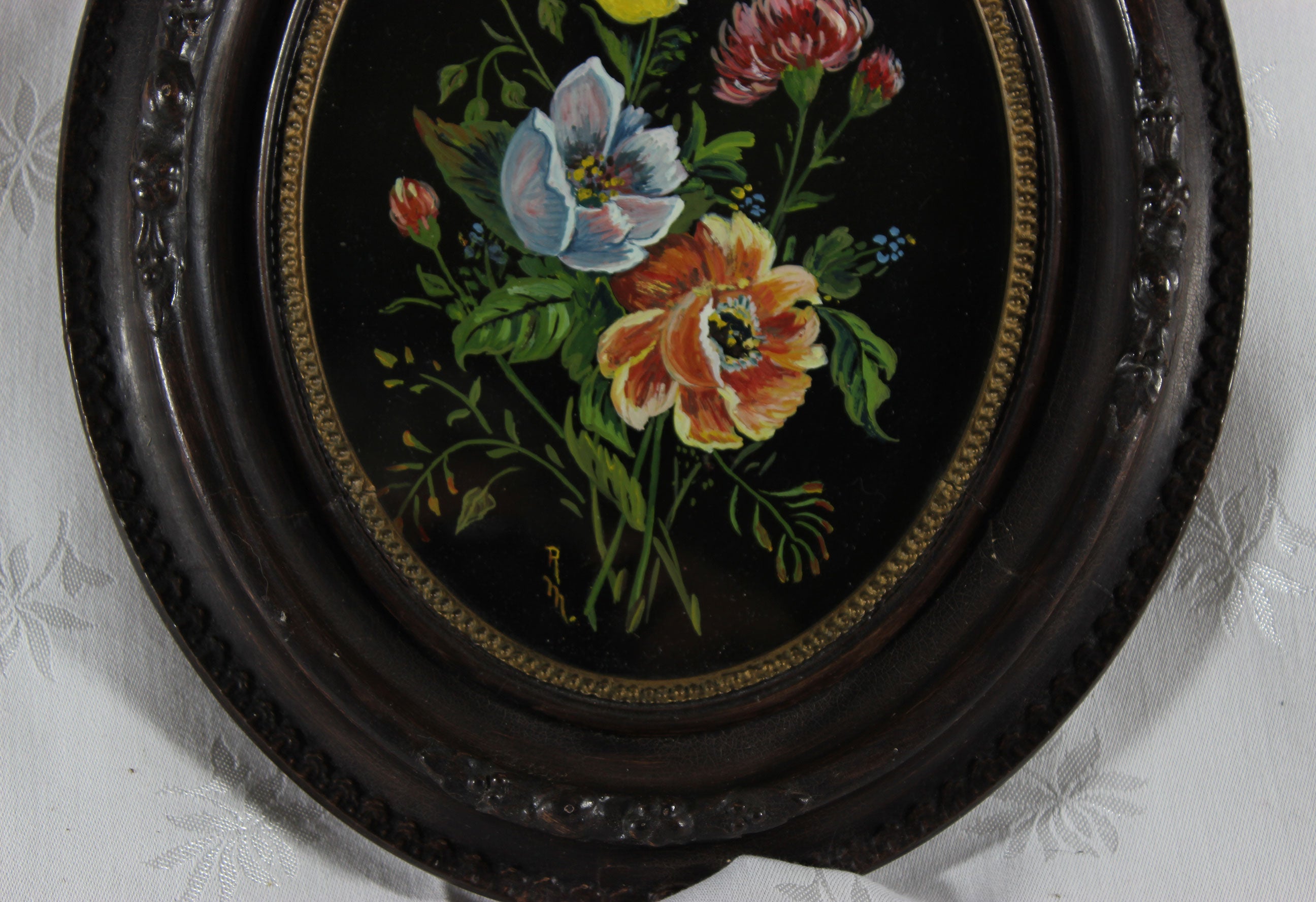 Antique Oval Picture Frame Wood