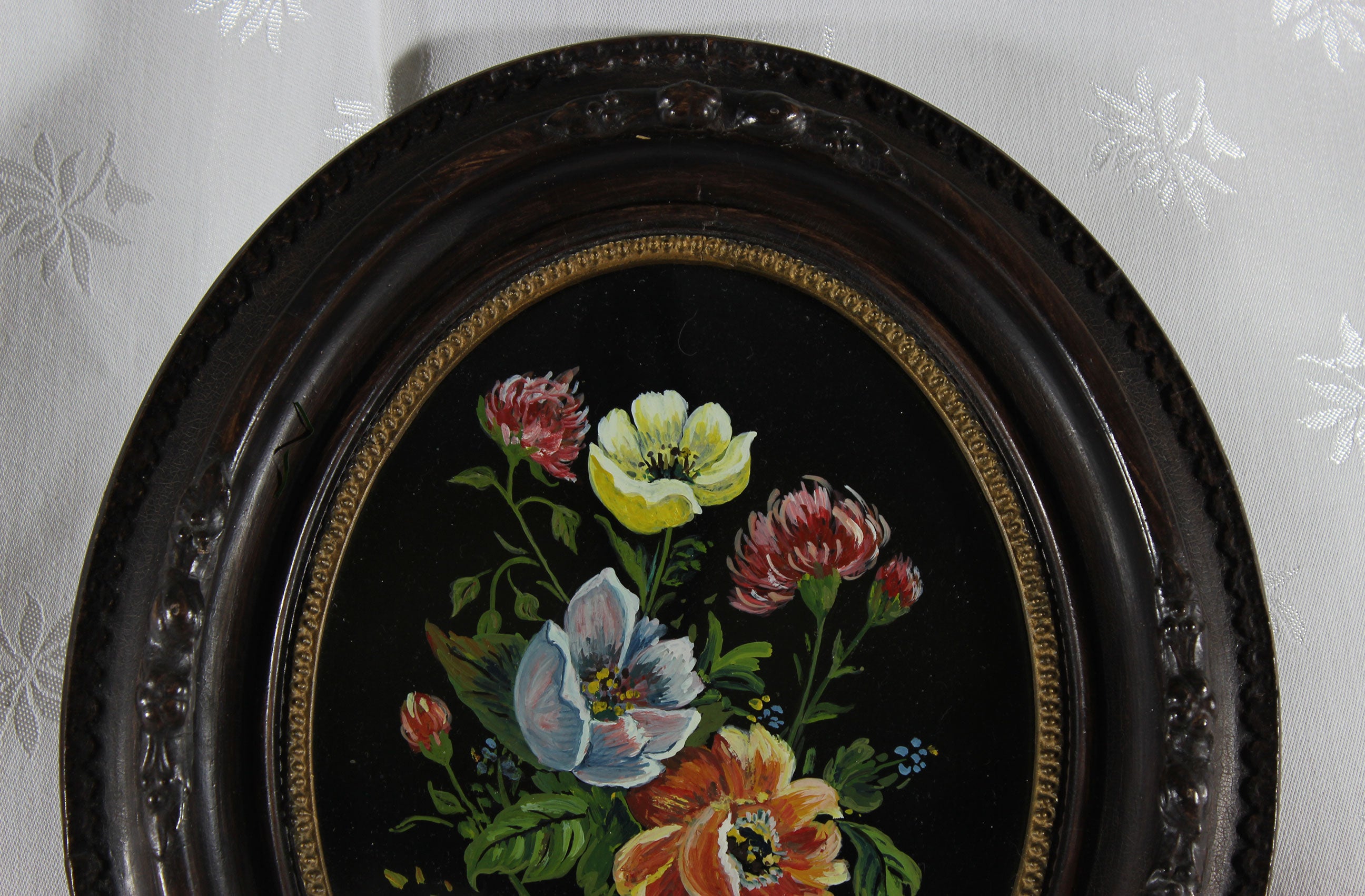 Antique Oval Picture Frame Wood