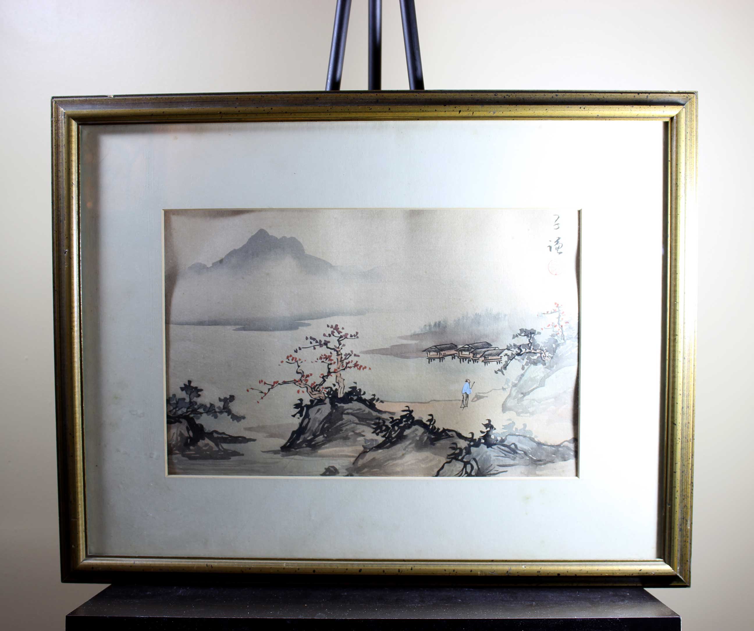 Vintage Asian Ink Wash Painting