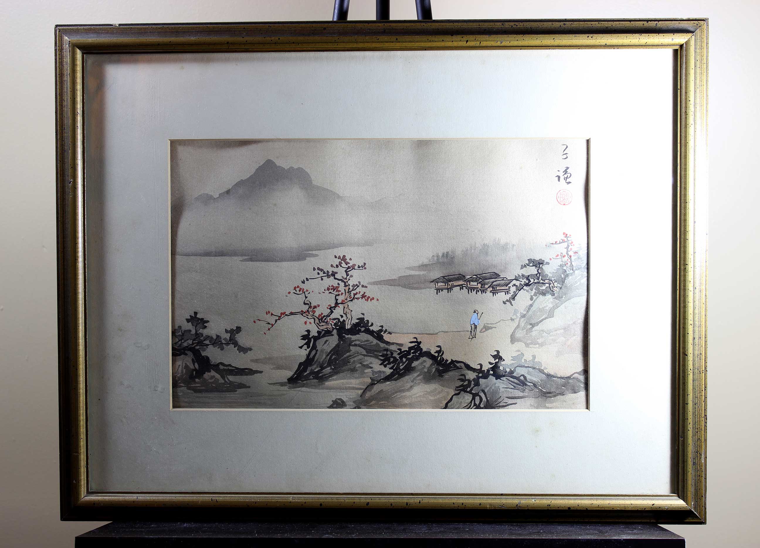 Vintage Asian Ink Wash Painting