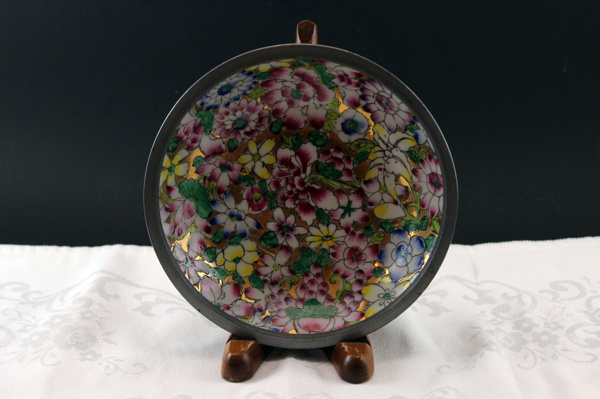 Japanese Porcelain Ware Pewter and Porcelain Bowl