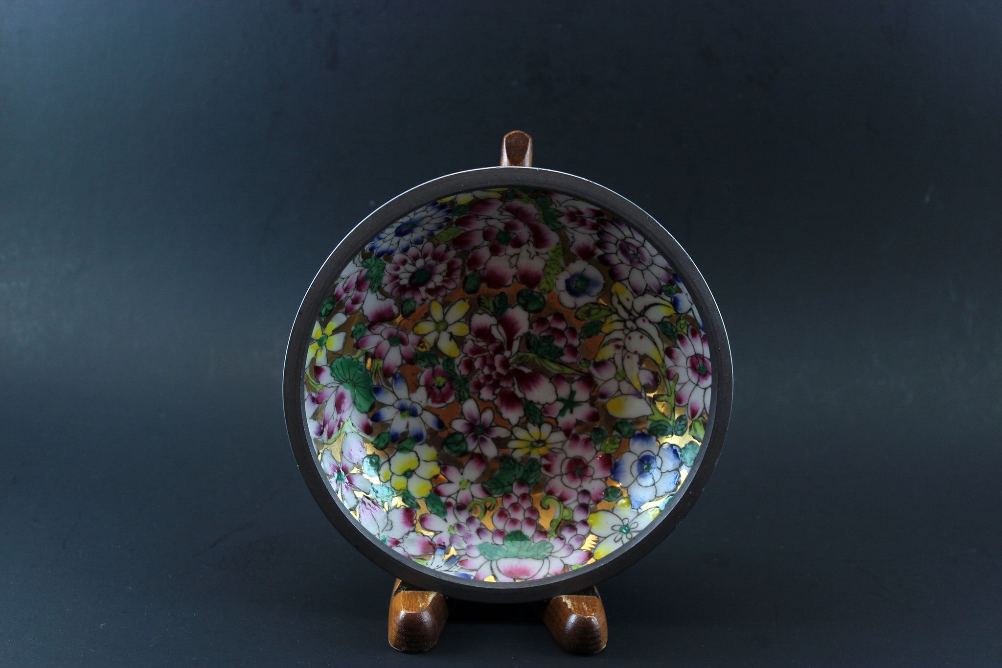 Japanese Porcelain Ware Pewter and Porcelain Bowl