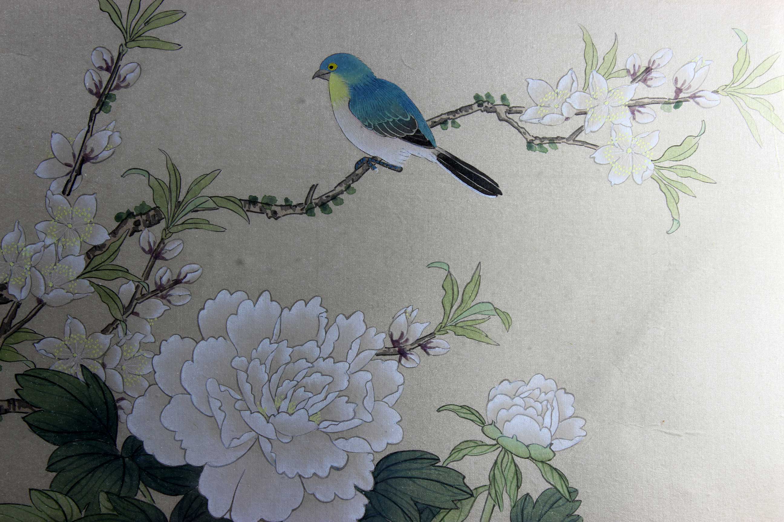 Asian Ink Wash Painting, Blue Bird