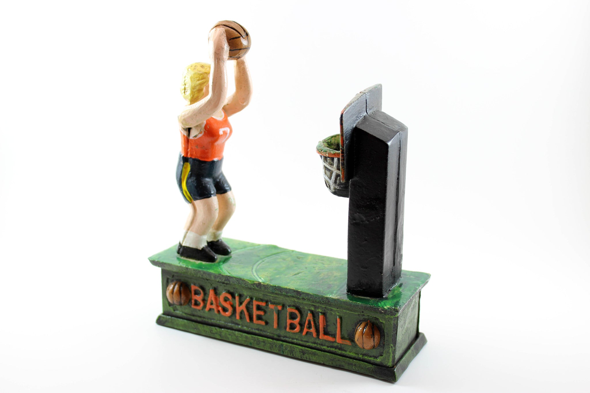 Cast-Iron Mechanical Basketball Bank