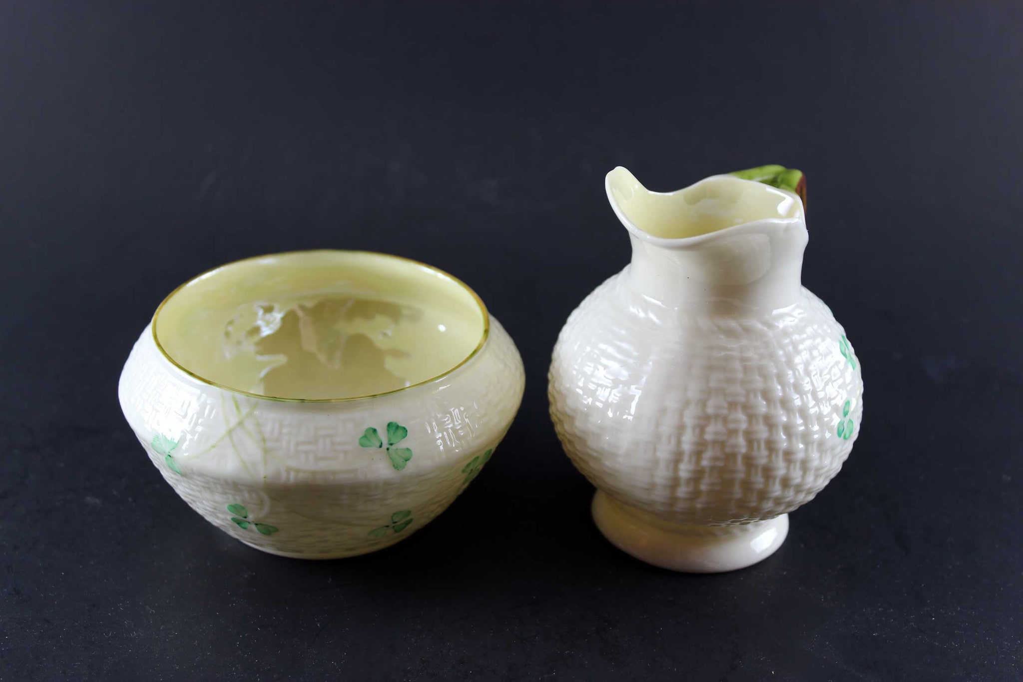 Belleek China Cream & Sugar