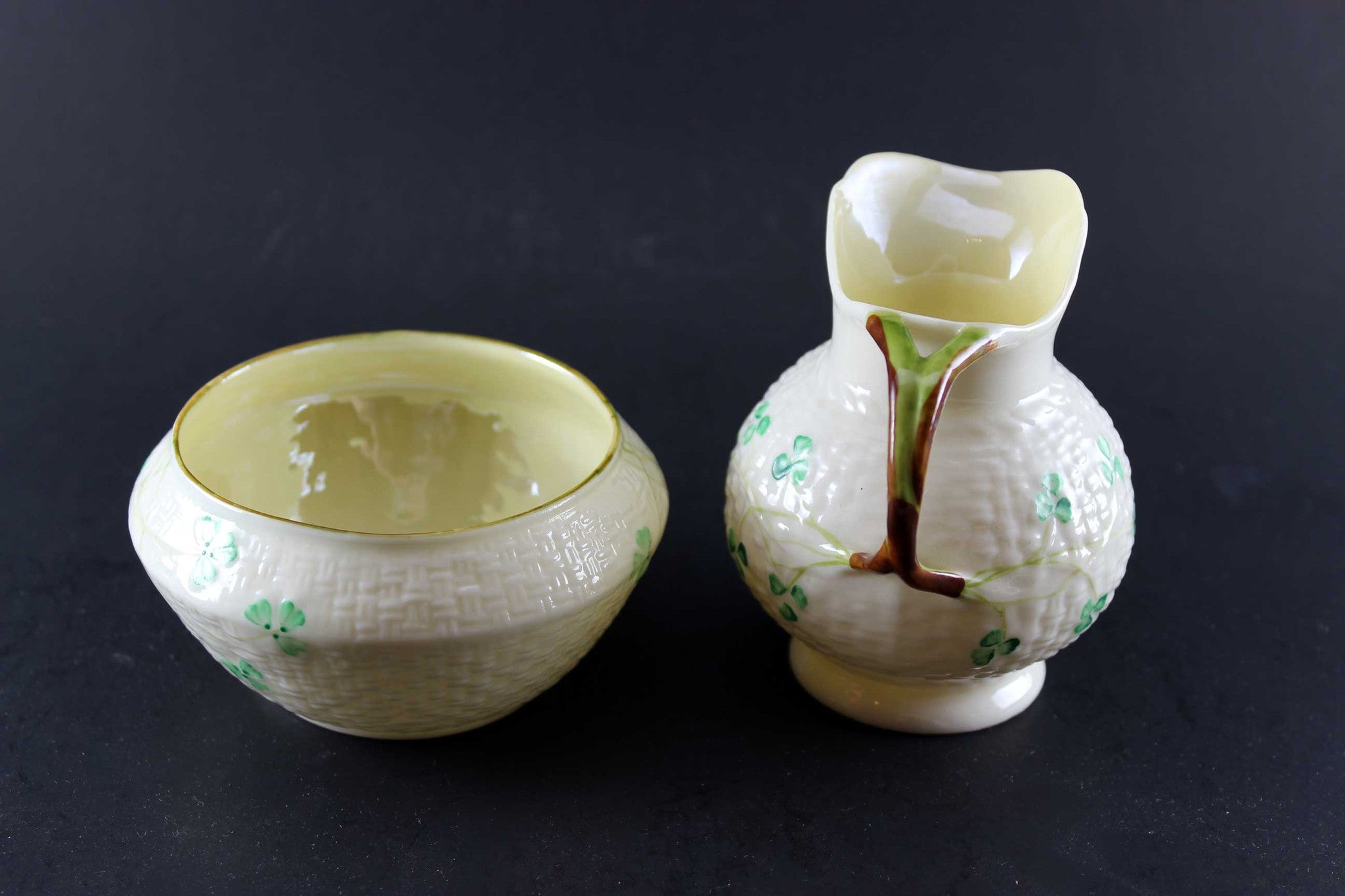 Belleek China Cream & Sugar