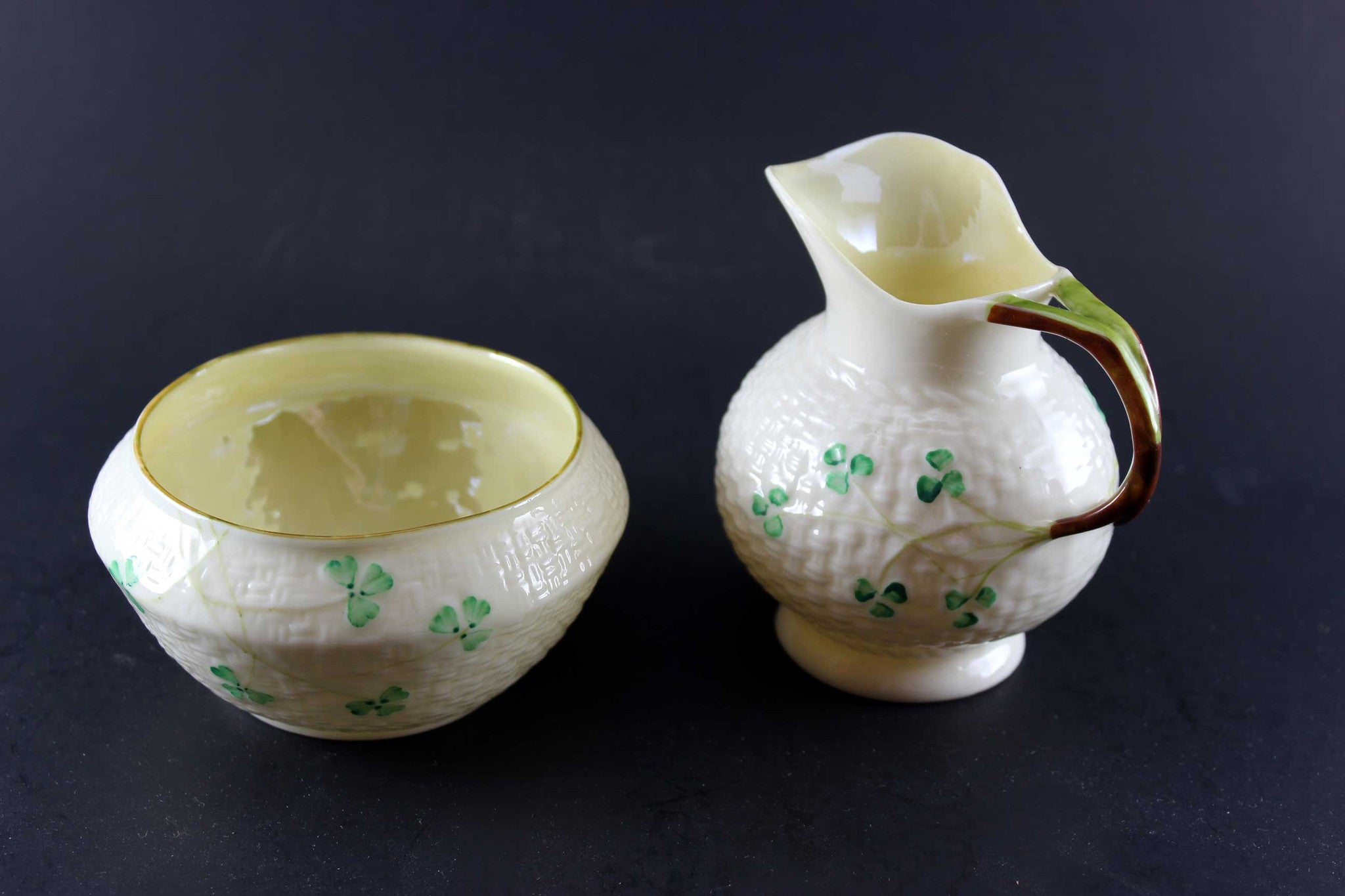 Belleek China Cream & Sugar