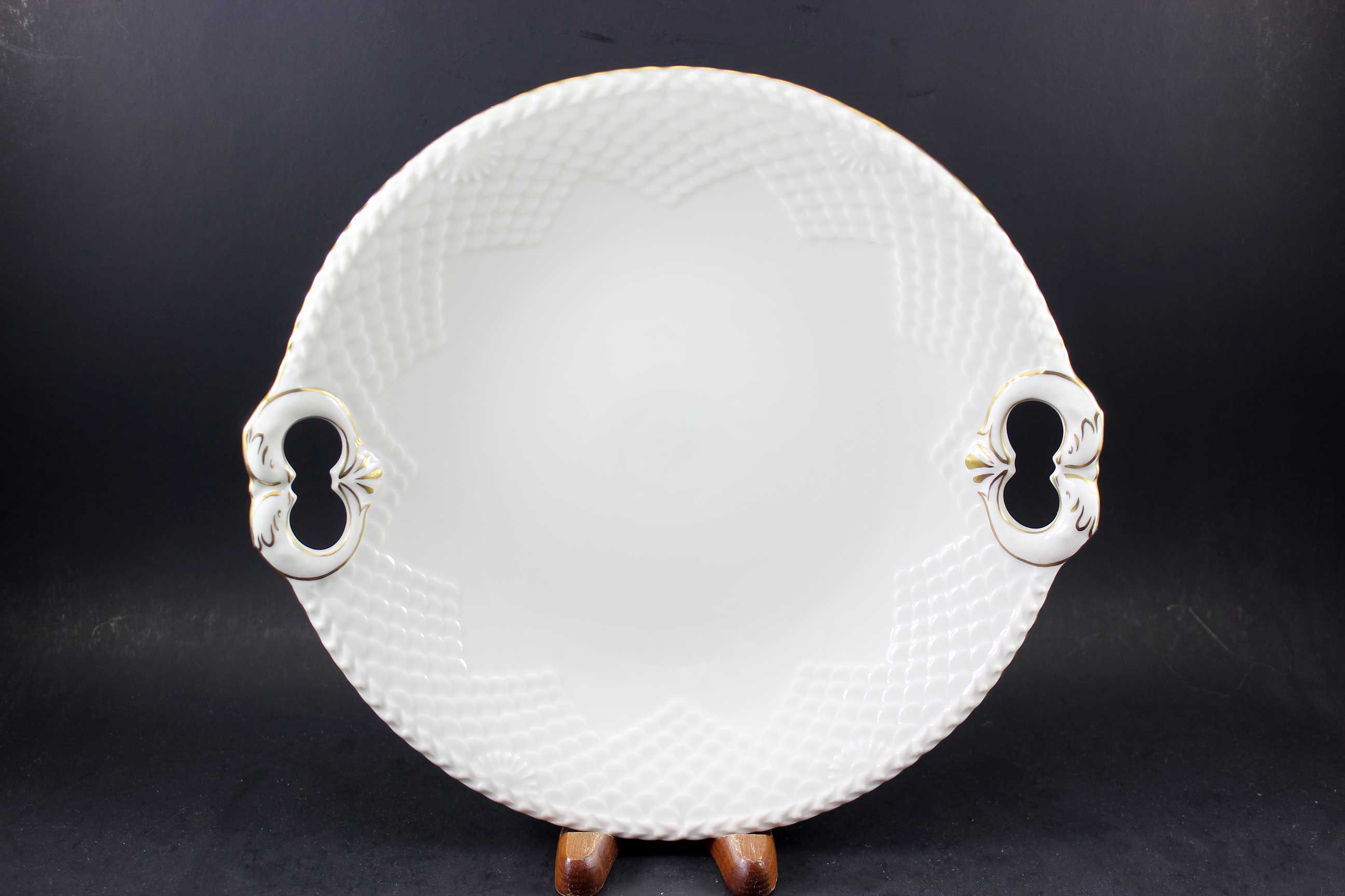 Bing & Grondahl, Akjaer, White Cake Plate (Cream)